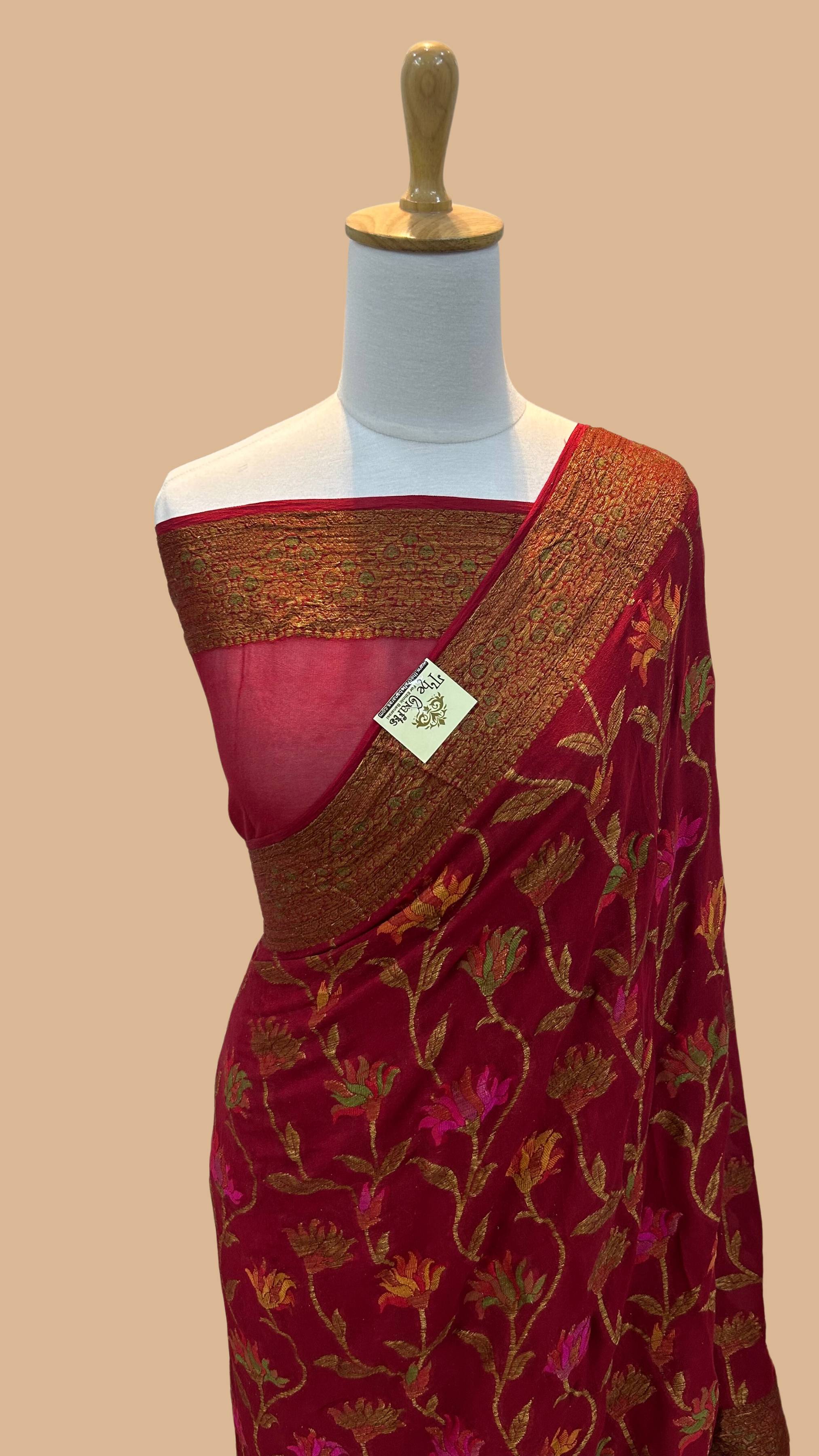 Pure Khaddi Chiffon Banarasi Saree