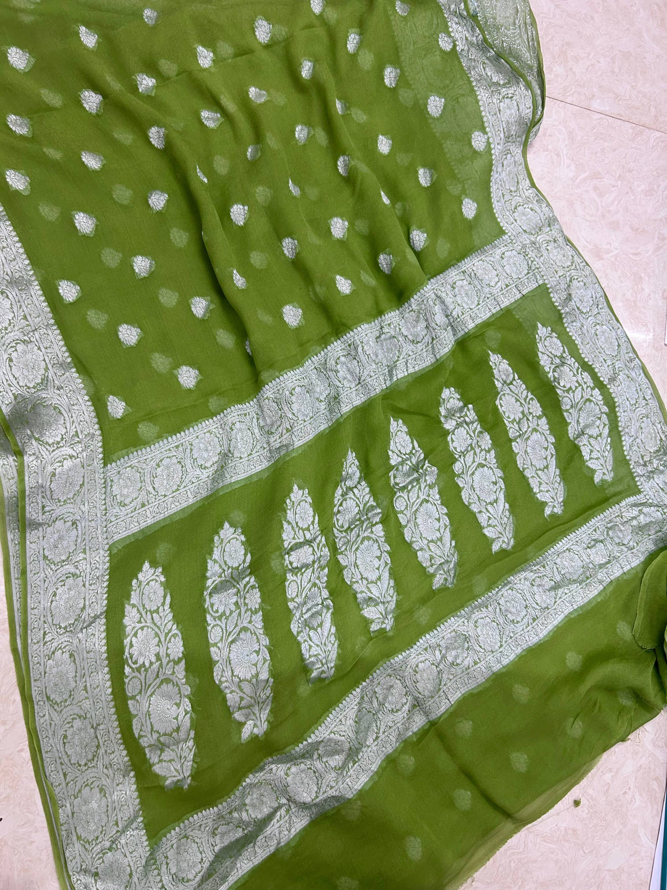 Pure Khaddi Chiffon Banarasi Saree