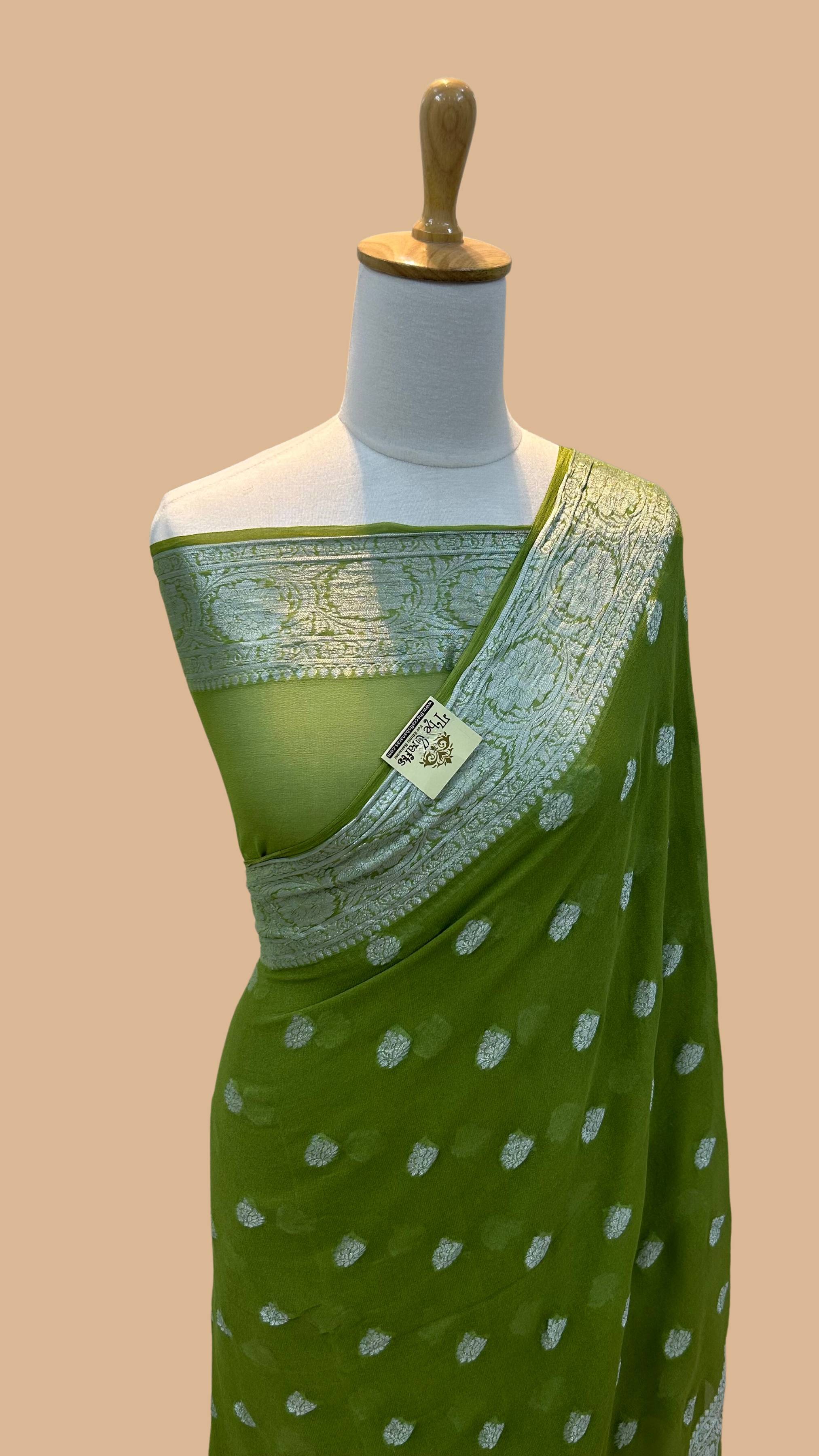 Pure Khaddi Chiffon Banarasi Saree