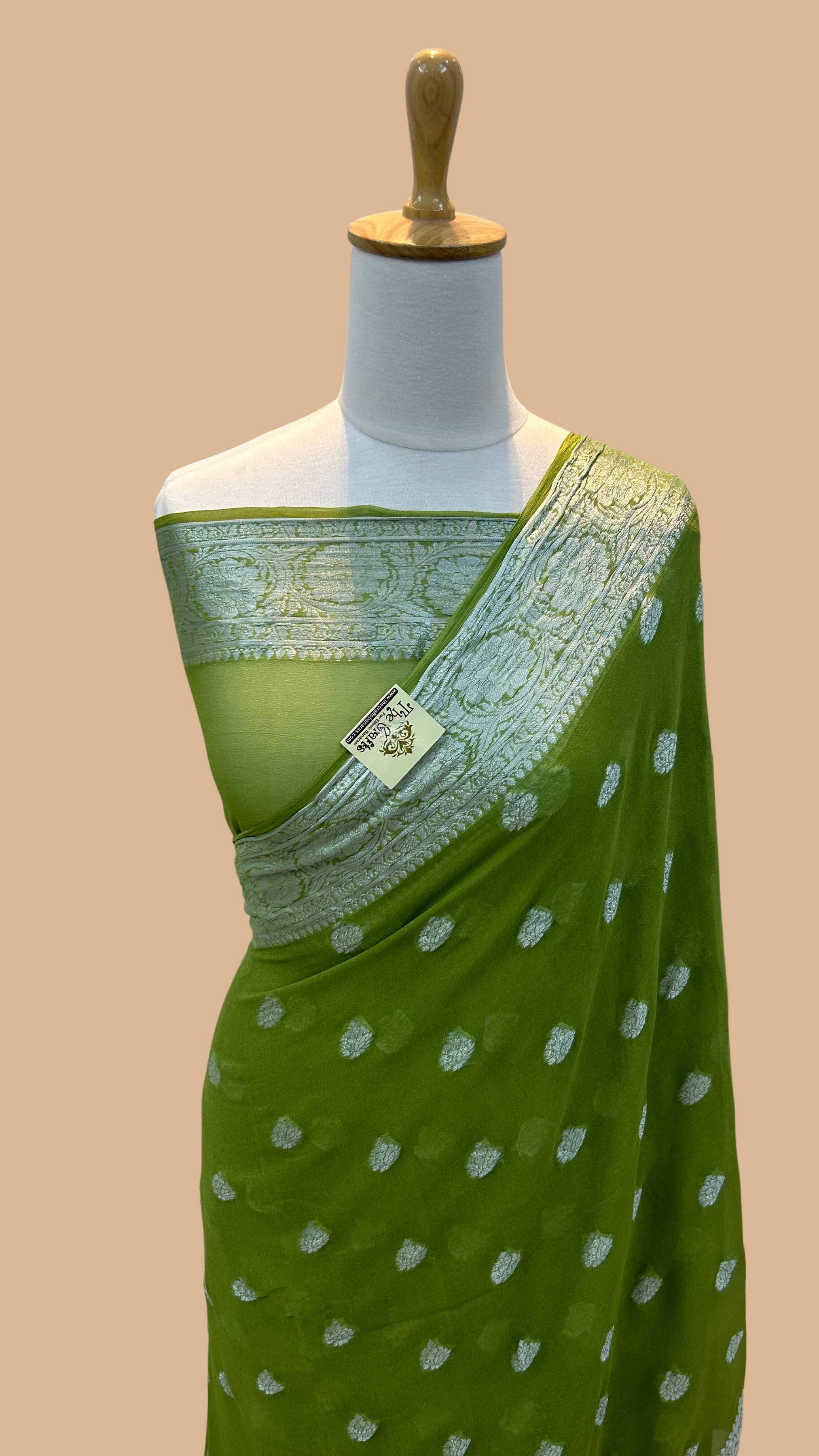 Pure Khaddi Chiffon Banarasi Saree