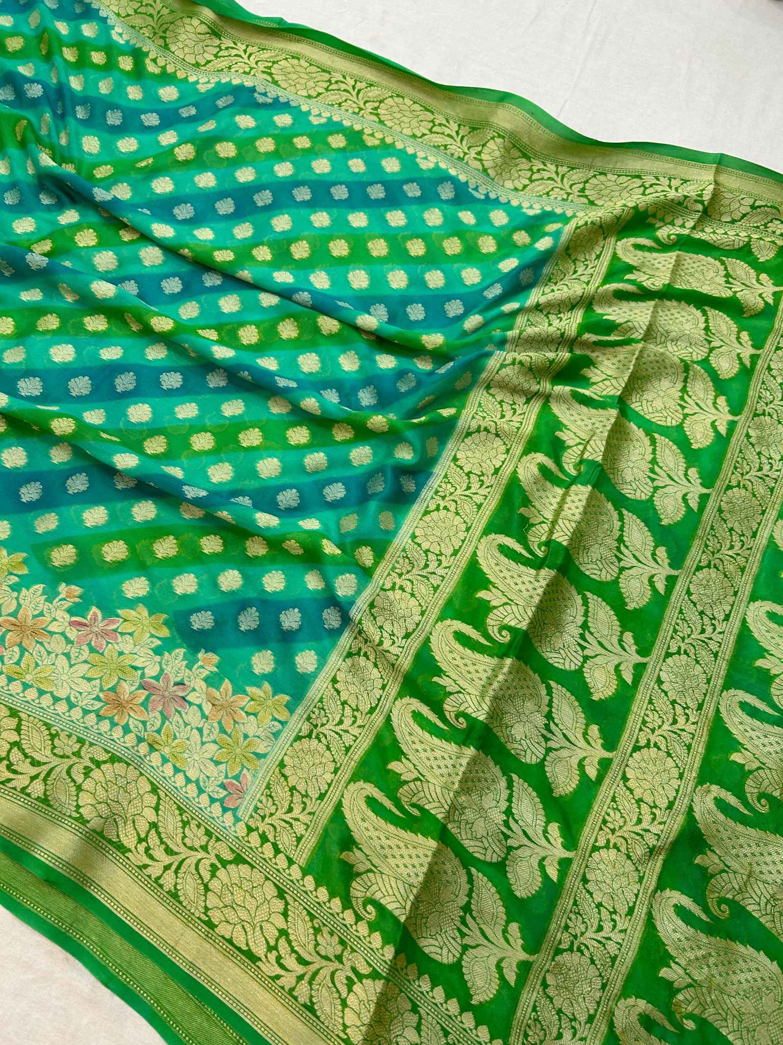 Pure Khaddi Chiffon Banarasi Saree