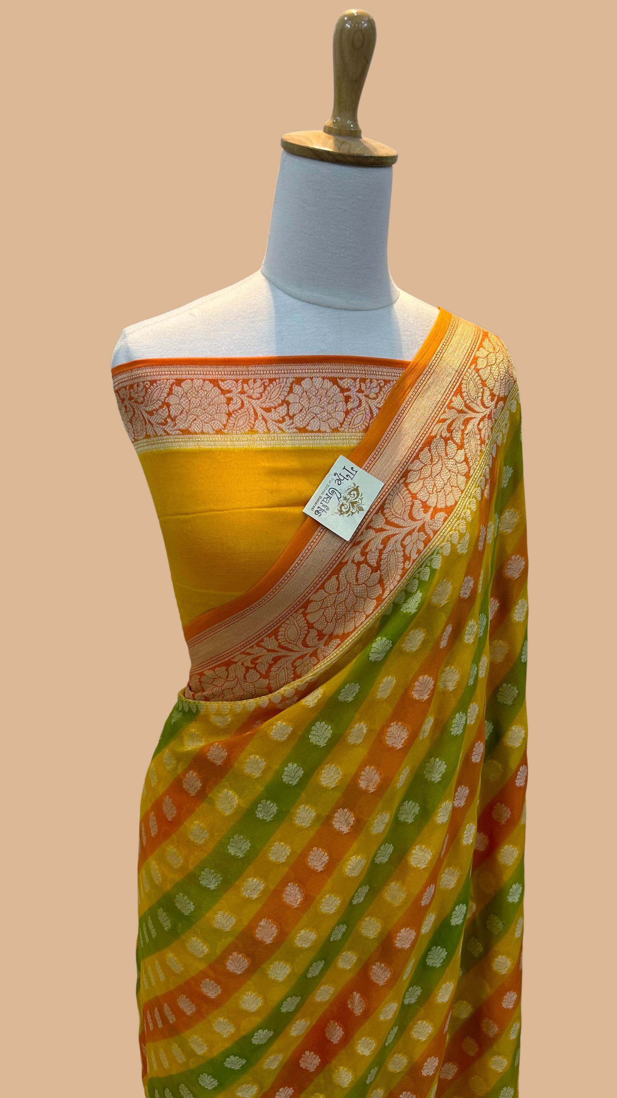 Pure Khaddi Chiffon Banarasi Saree