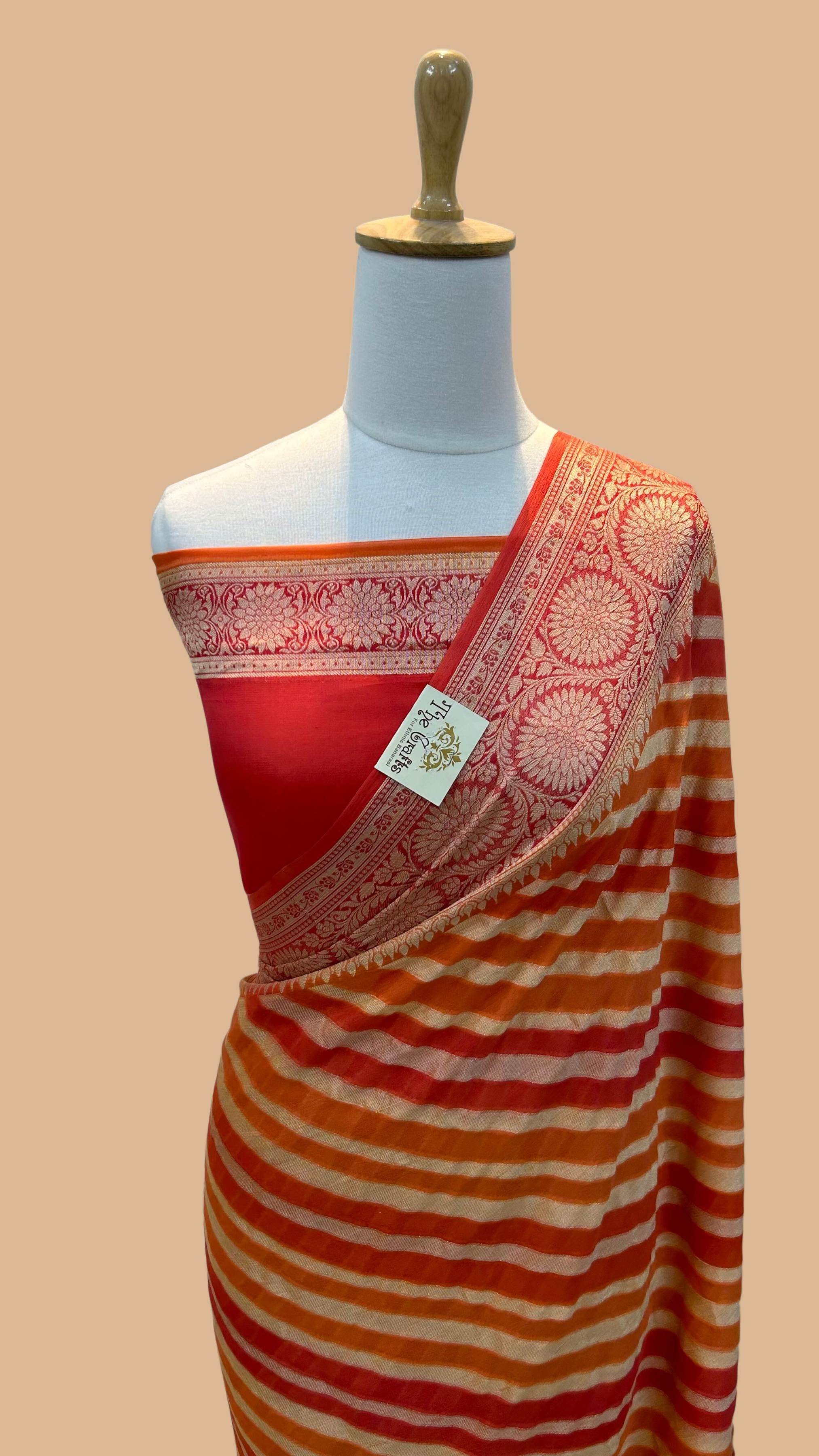 Pure Khaddi Chiffon Banarasi Saree