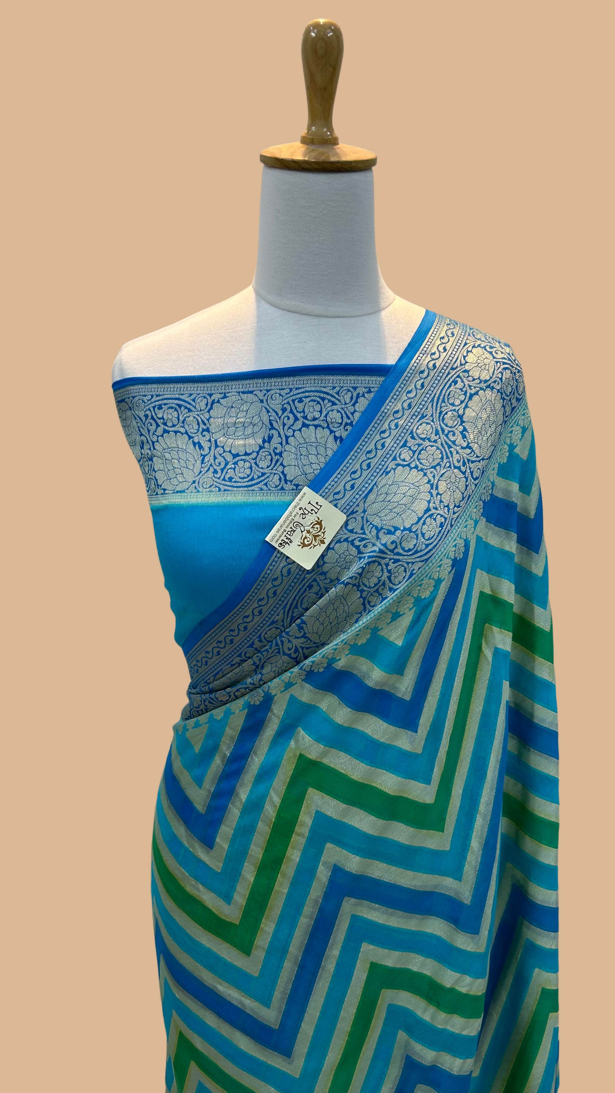 Pure Khaddi Chiffon Banarasi Saree