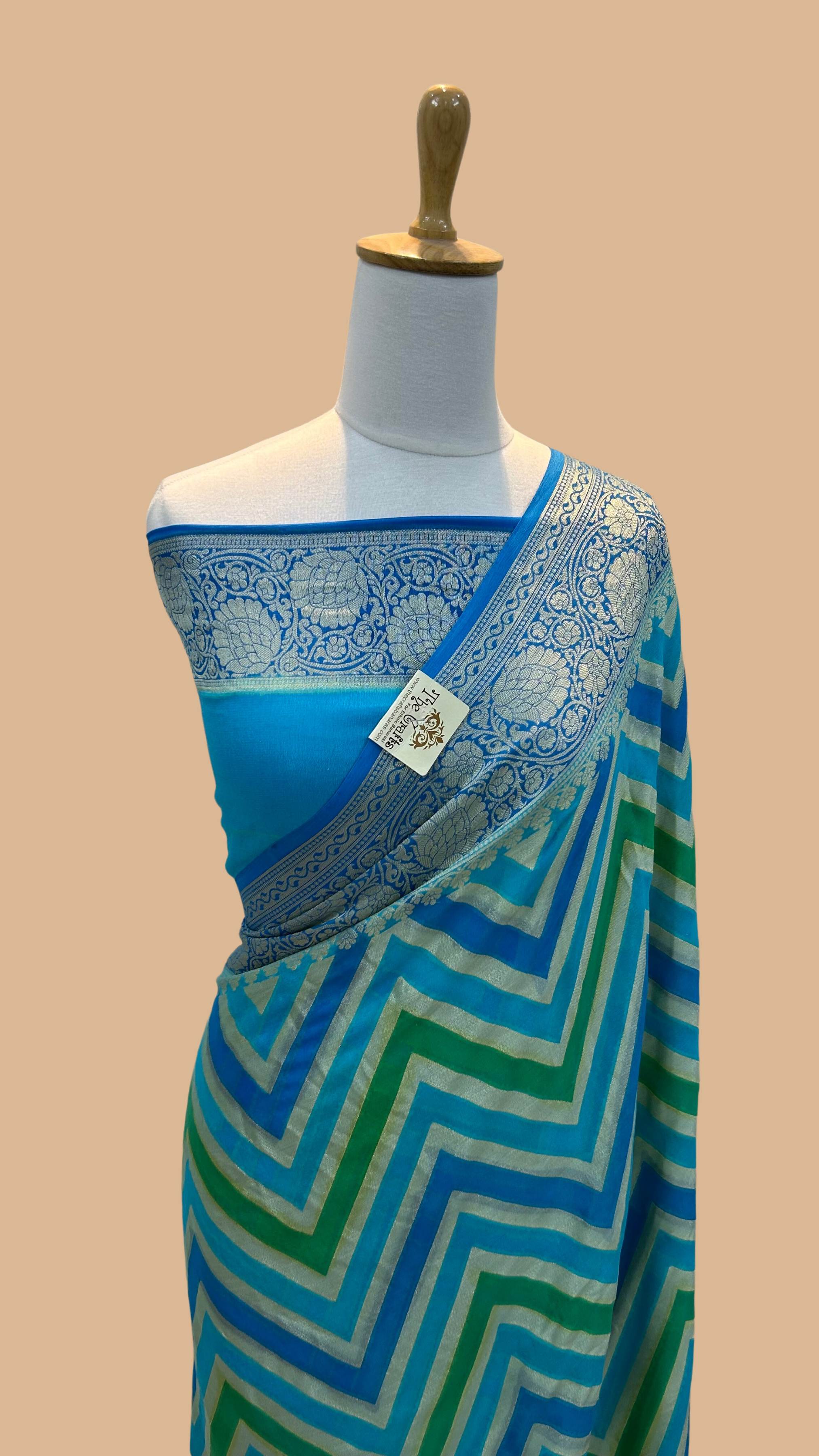 Pure Khaddi Chiffon Banarasi Saree