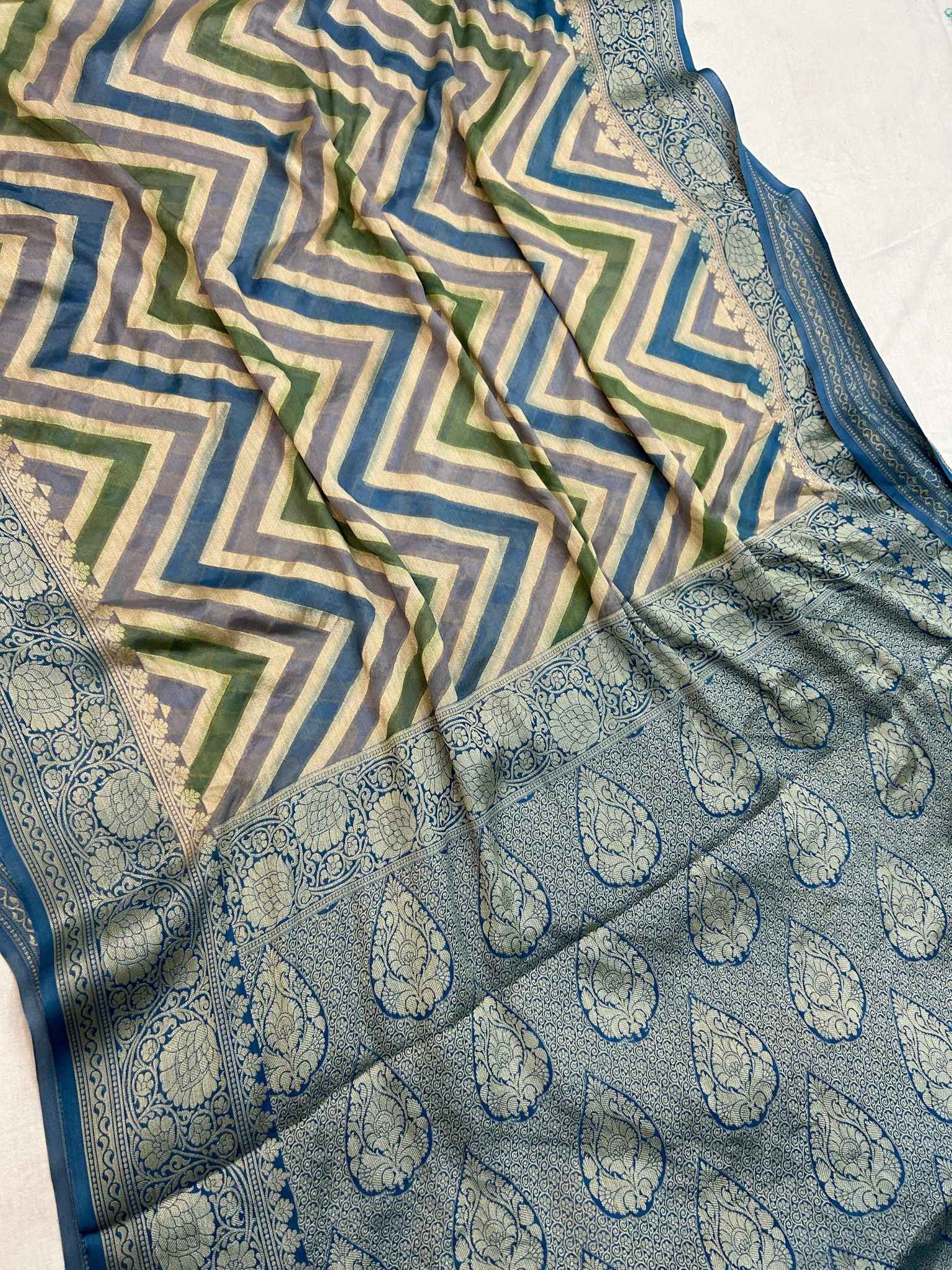 Pure Khaddi Chiffon Banarasi Saree