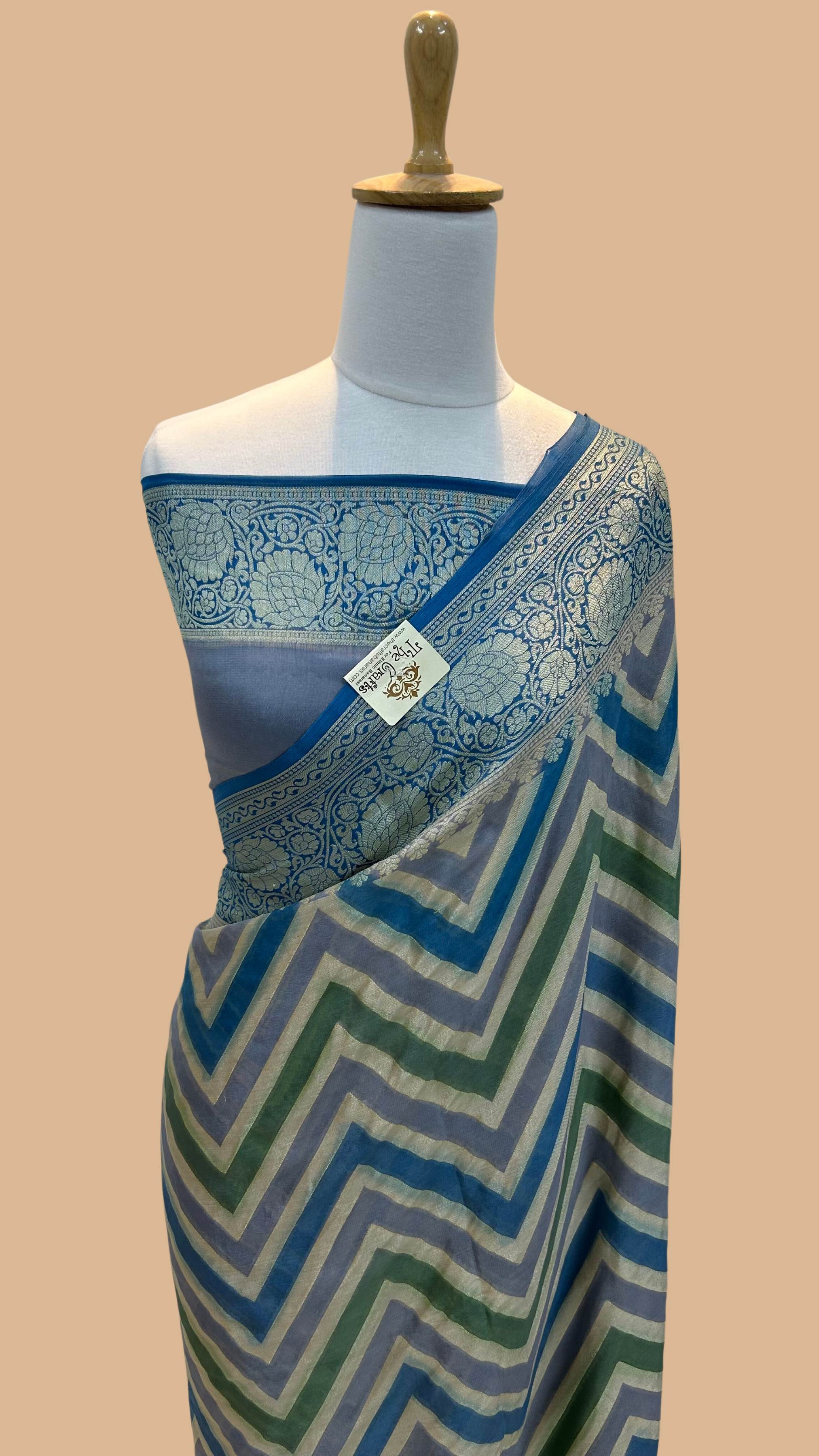 Pure Khaddi Chiffon Banarasi Saree