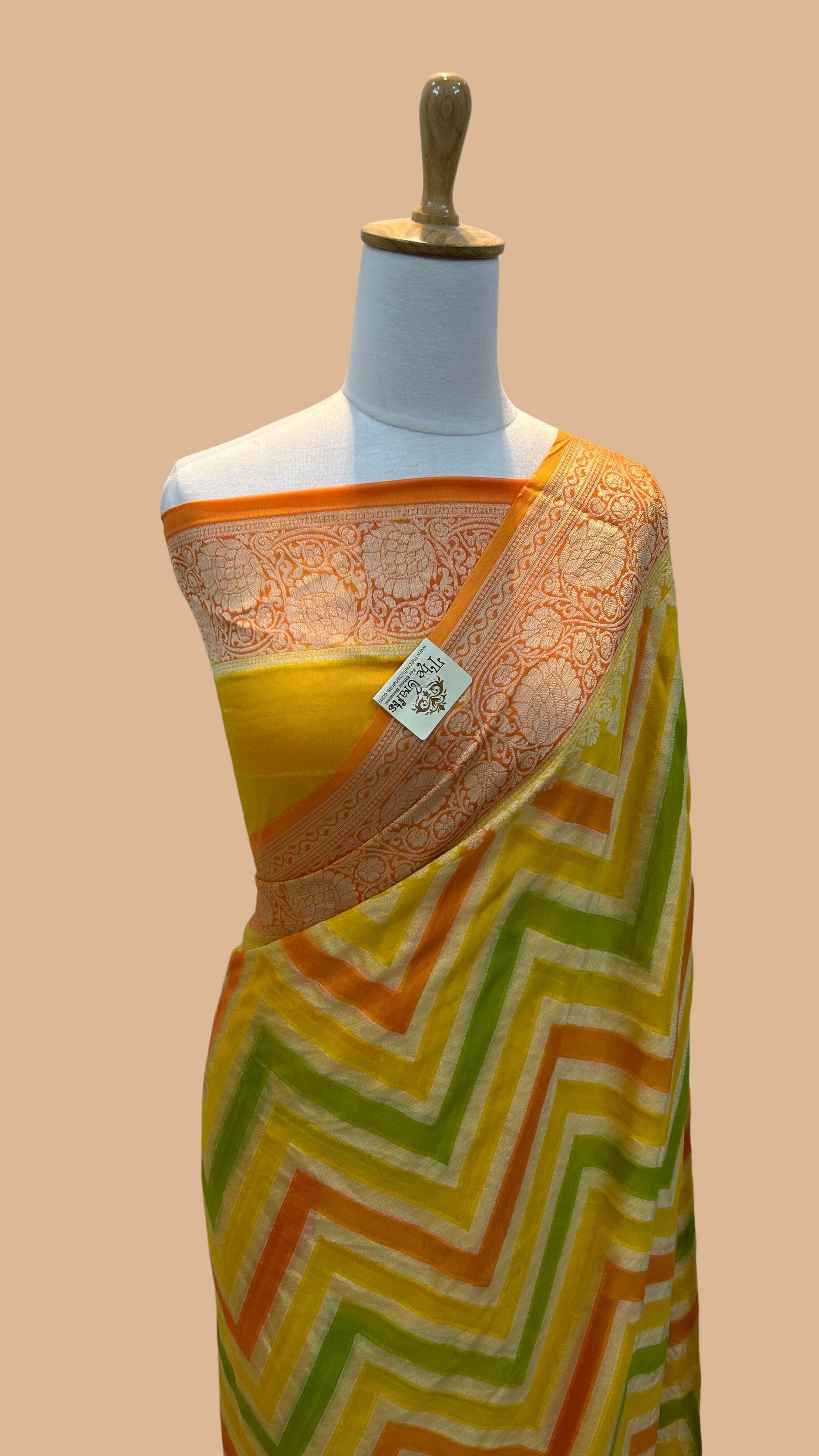 Pure Khaddi Chiffon Banarasi Saree