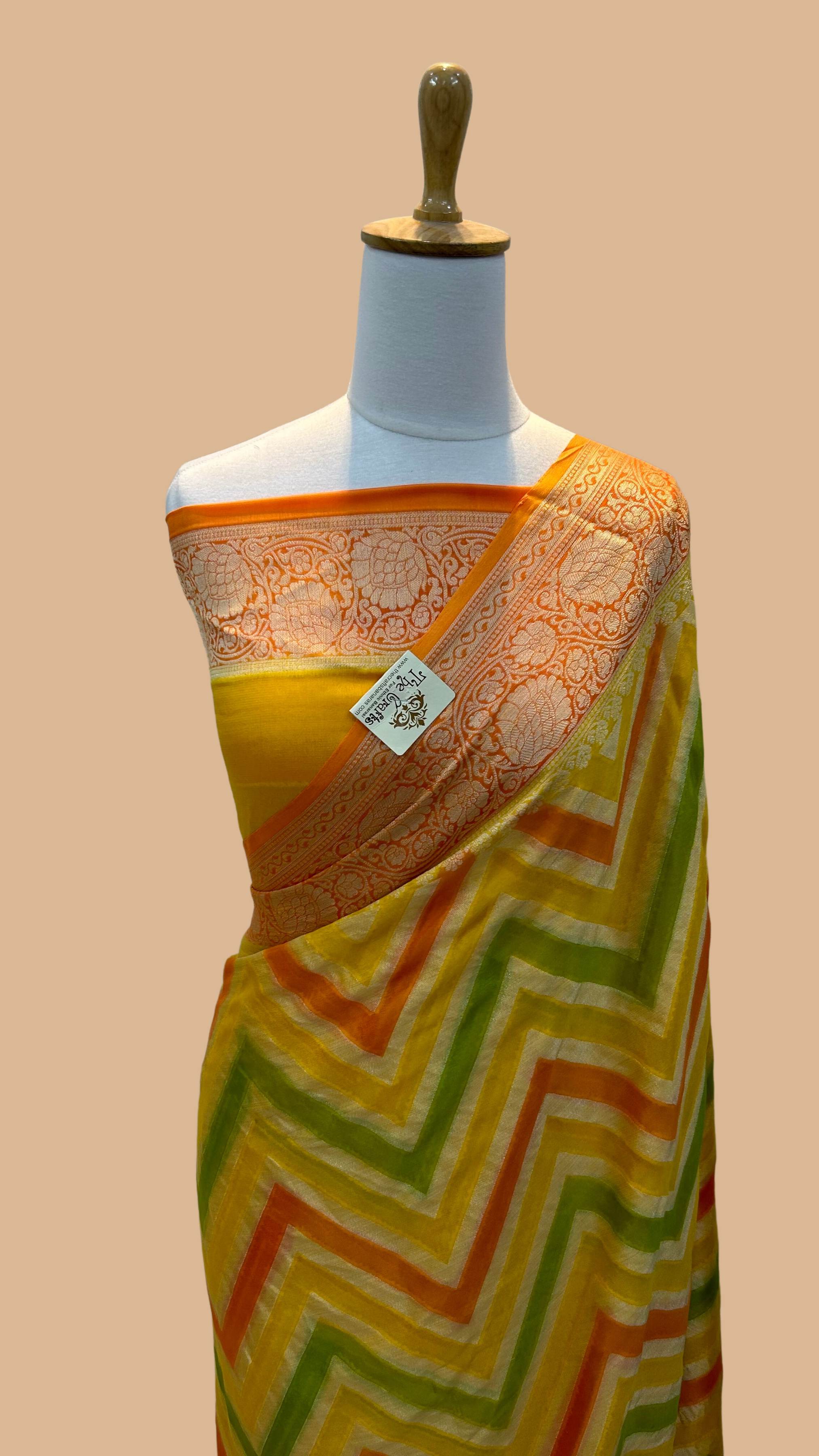 Pure Khaddi Chiffon Banarasi Saree