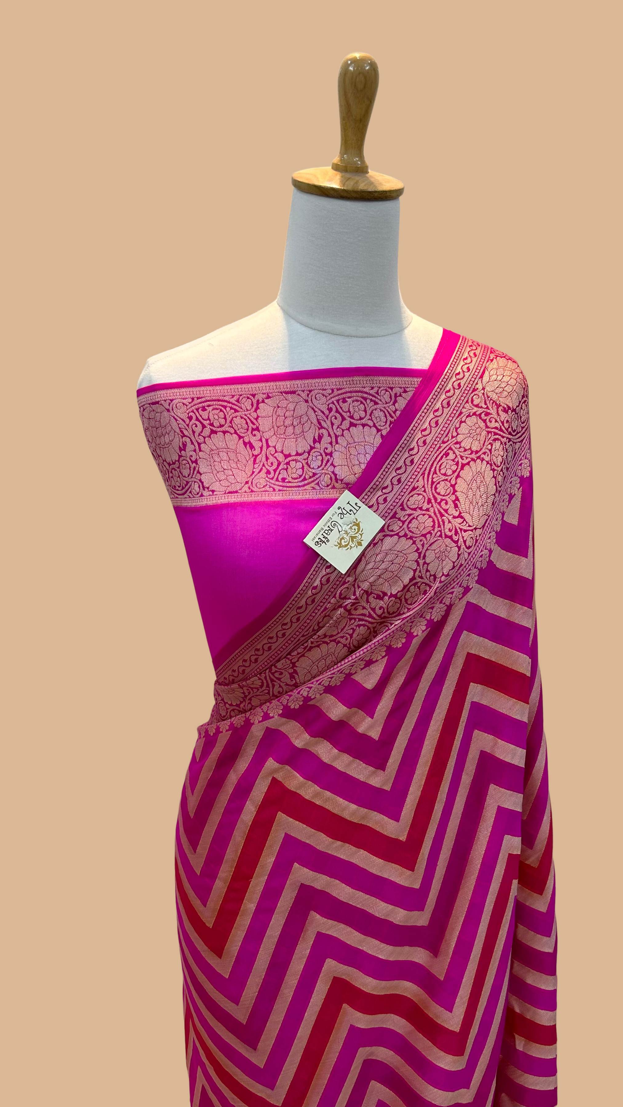 Pure Khaddi Chiffon Banarasi Saree