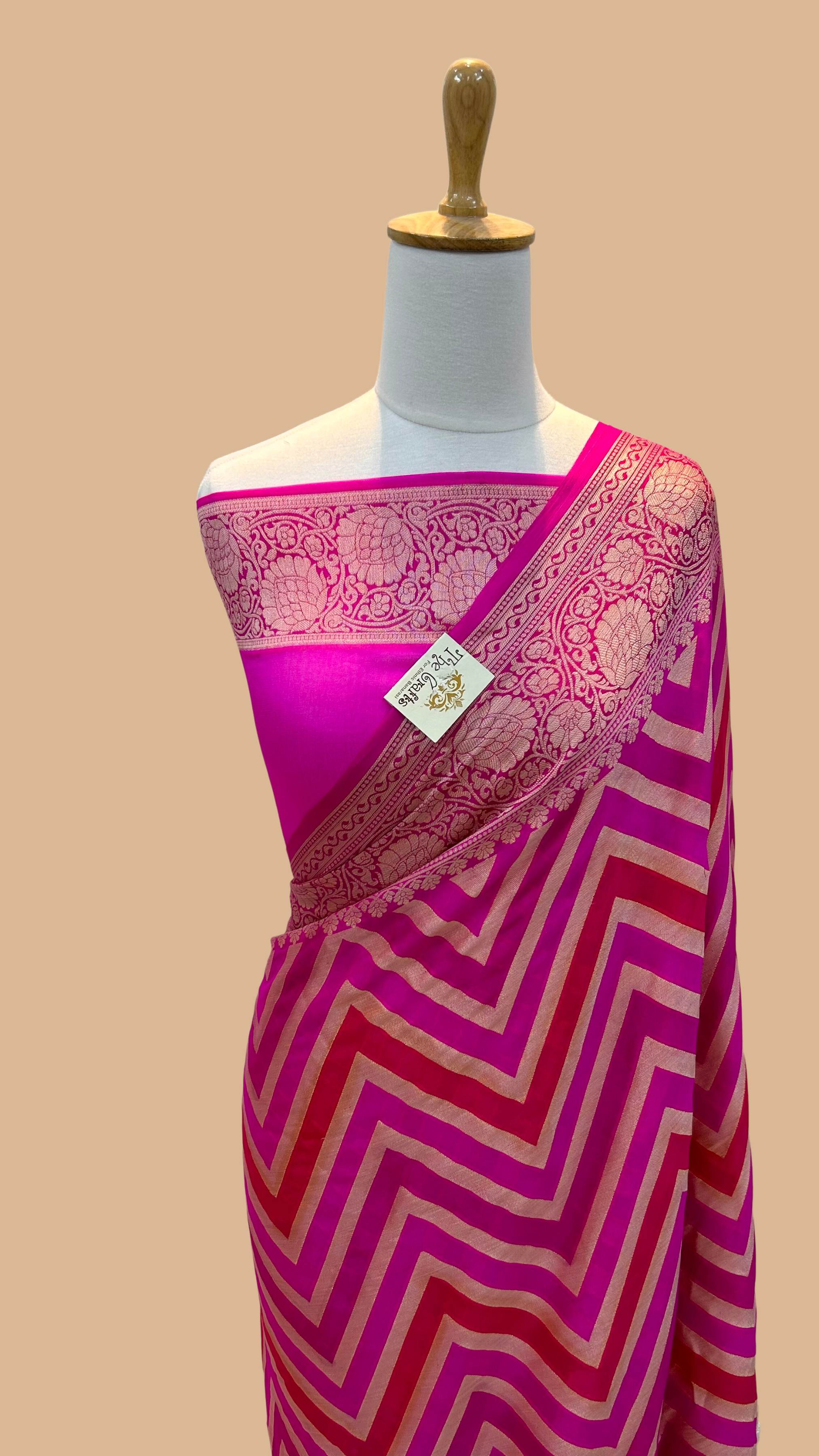 Pure Khaddi Chiffon Banarasi Saree