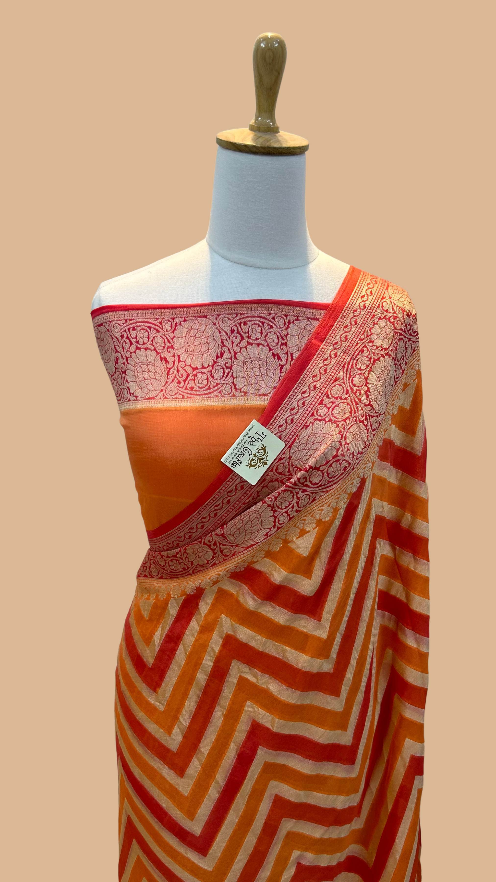 Pure Khaddi Chiffon Banarasi Saree