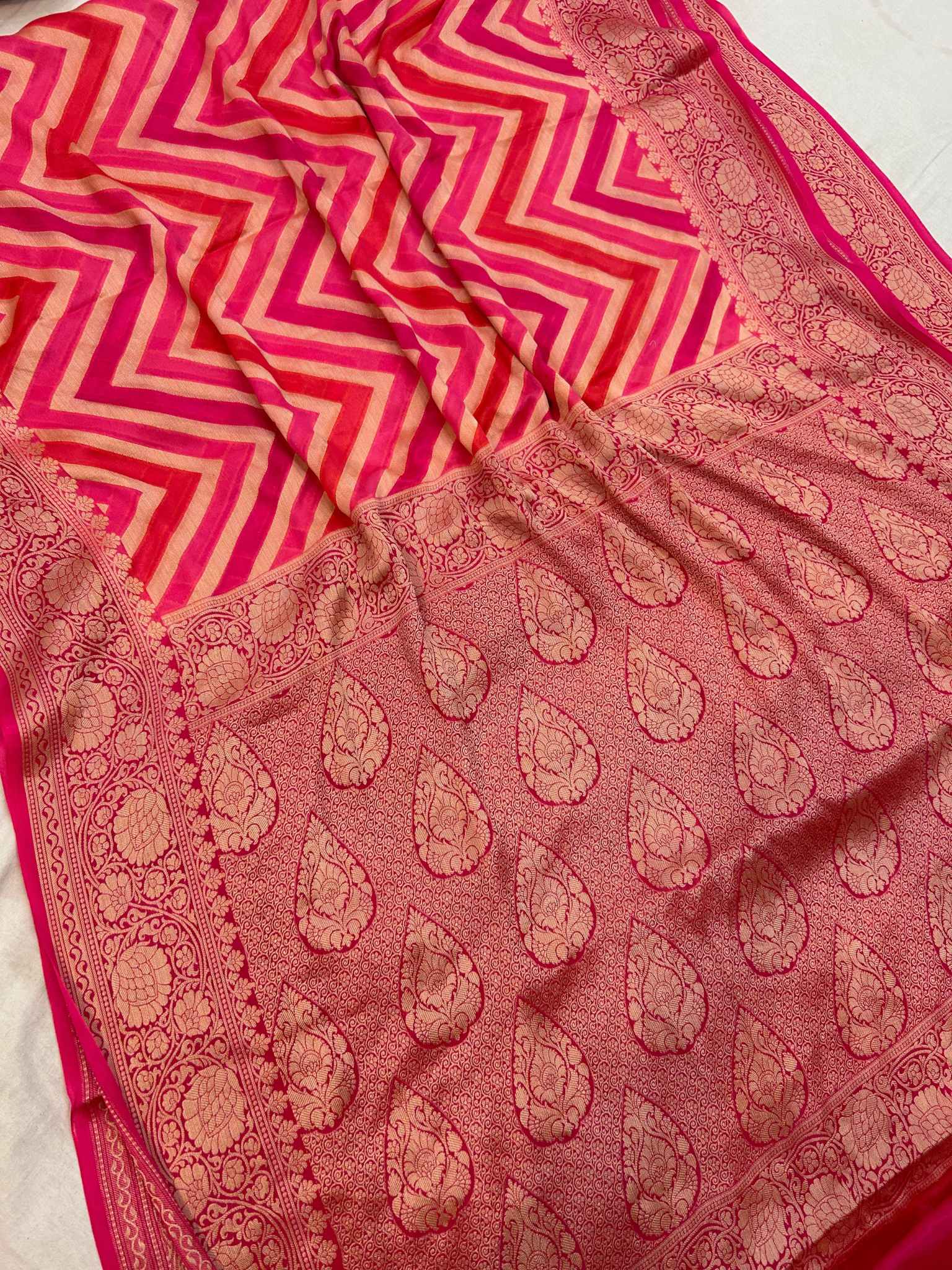 Pure Khaddi Chiffon Banarasi Saree