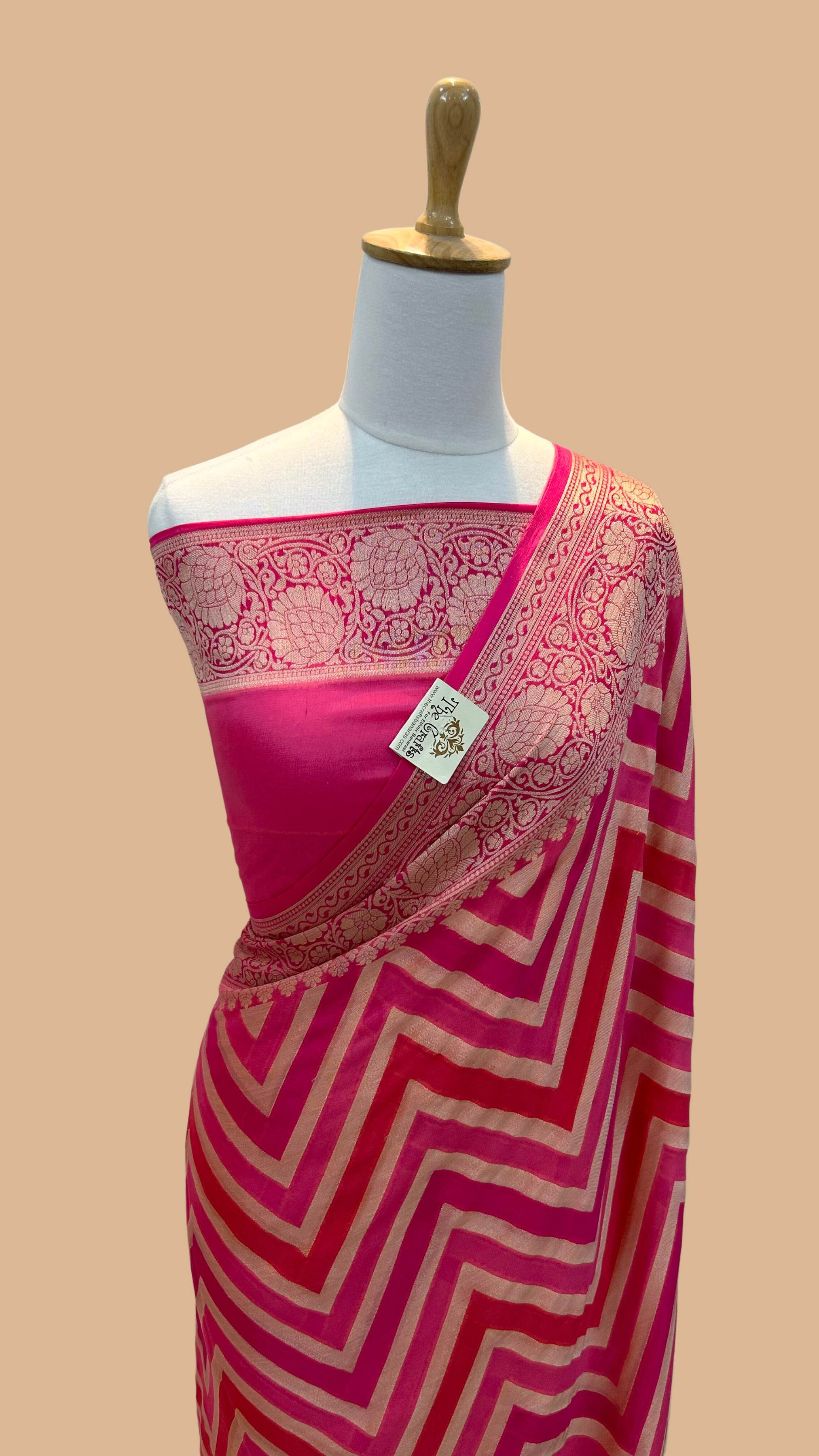 Pure Khaddi Chiffon Banarasi Saree