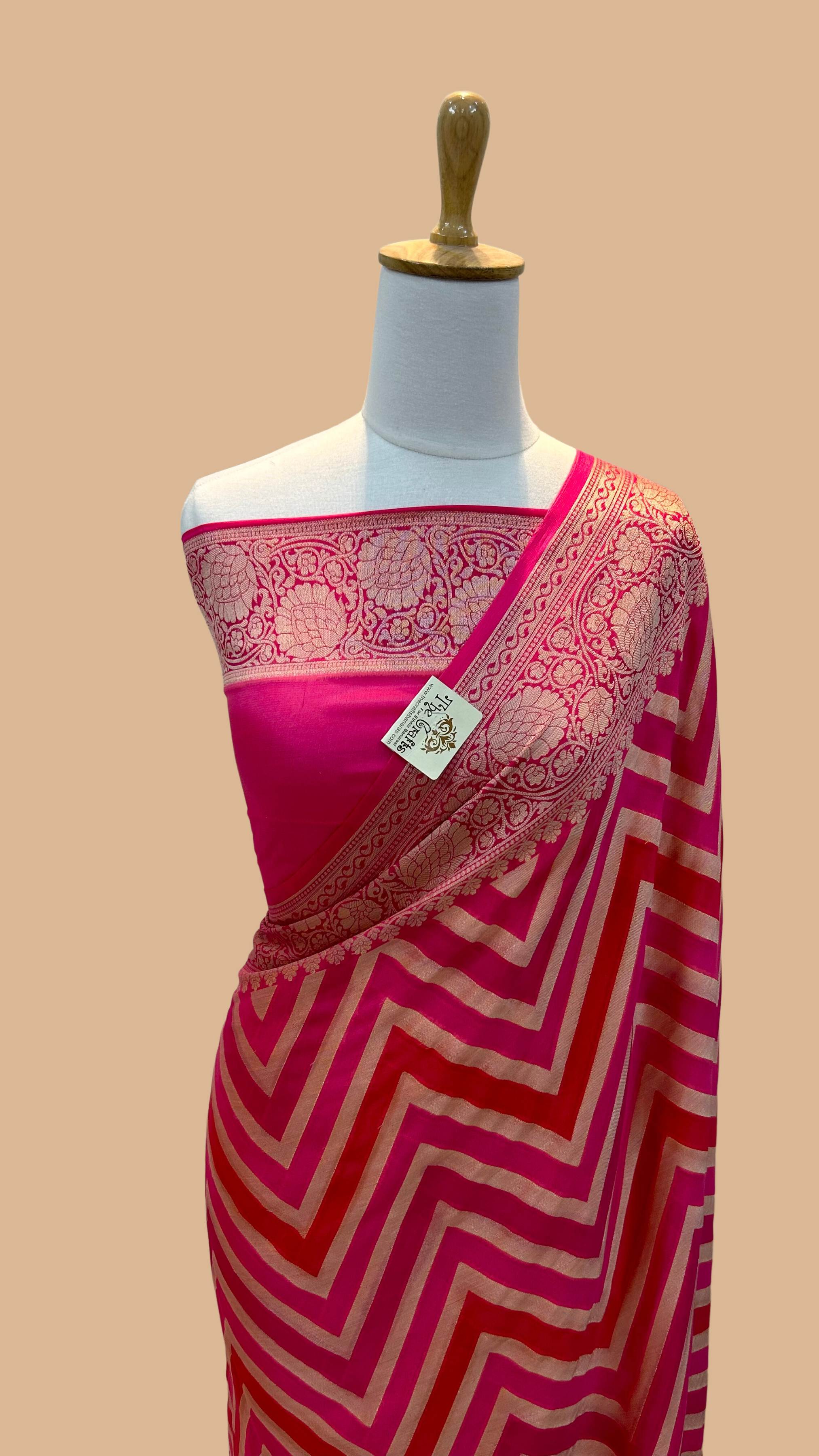 Pure Khaddi Chiffon Banarasi Saree