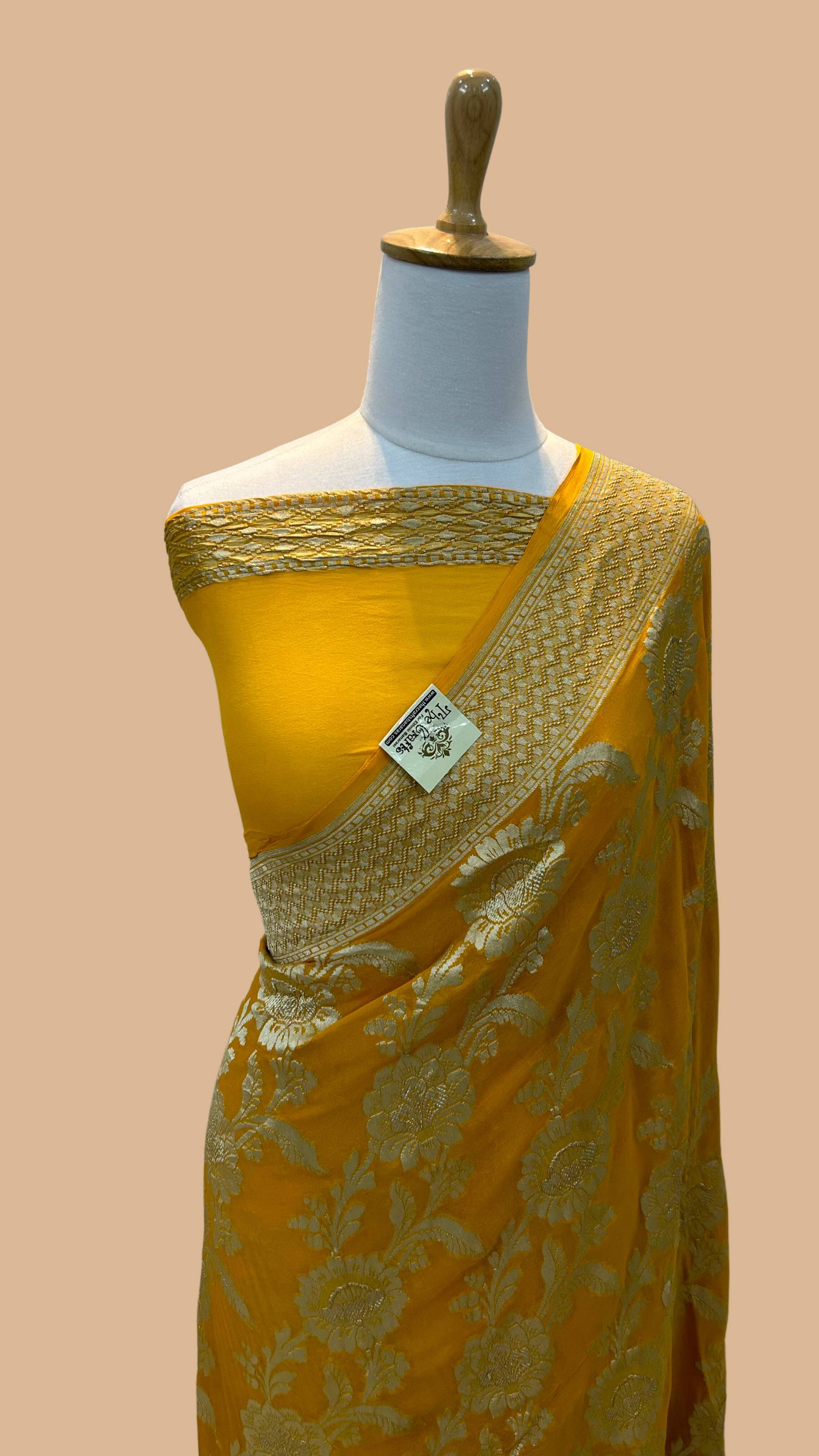 Khaddi Georgette Banarasi Saree - Water Zari