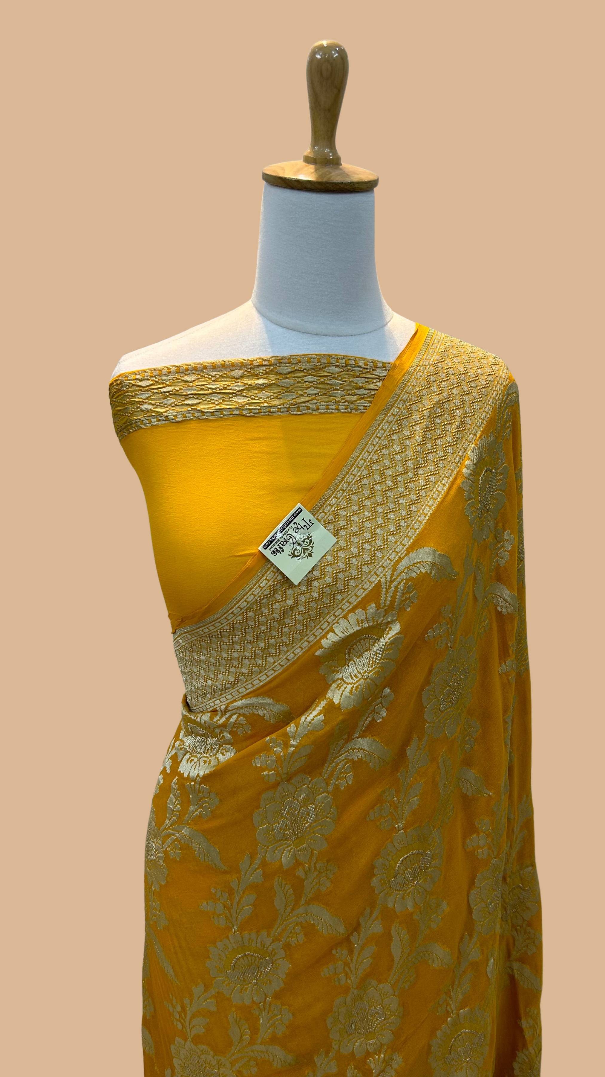 Khaddi Georgette Banarasi Saree - Water Zari