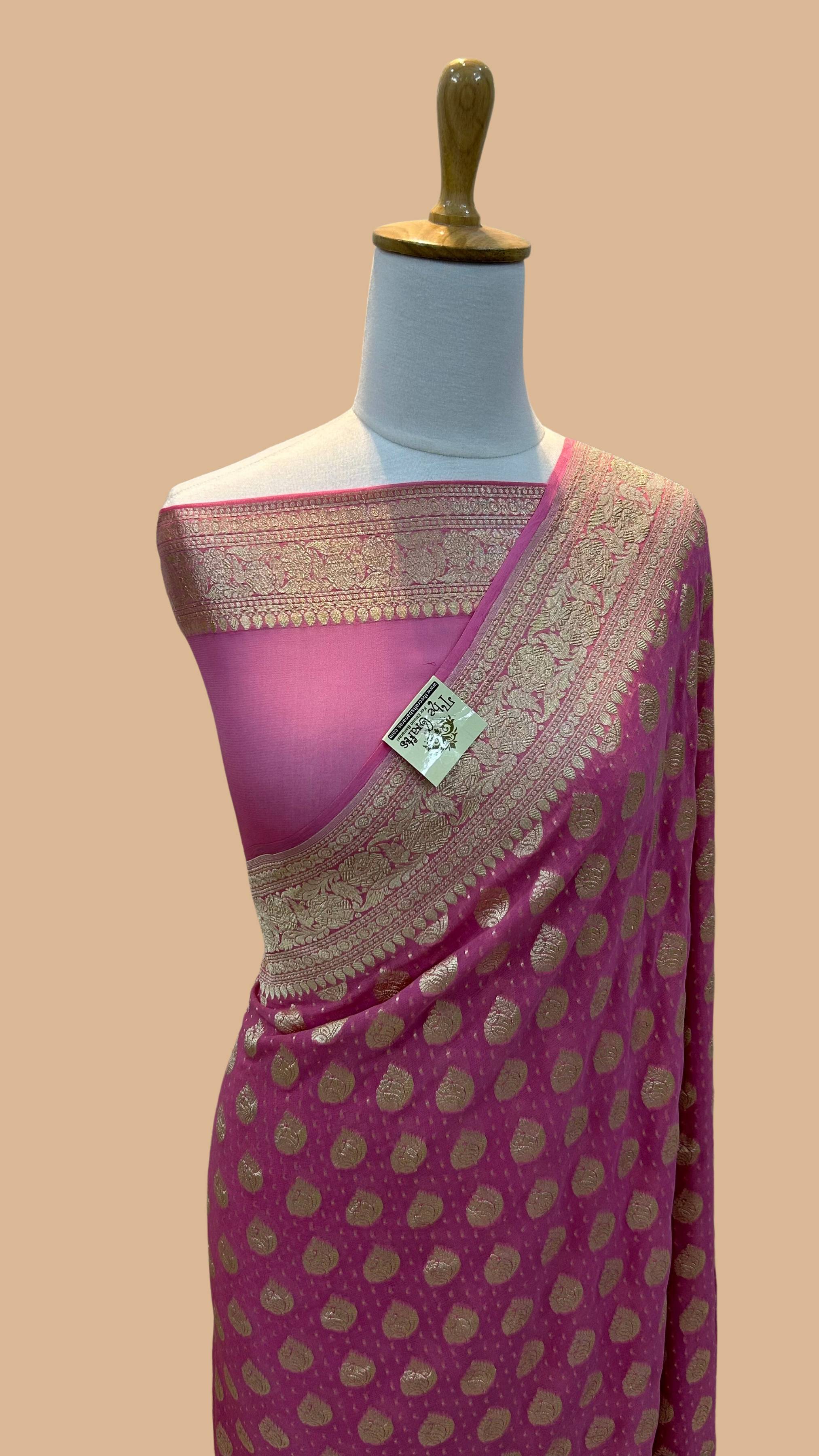 Khaddi Georgette Handloom Banarasi Saree