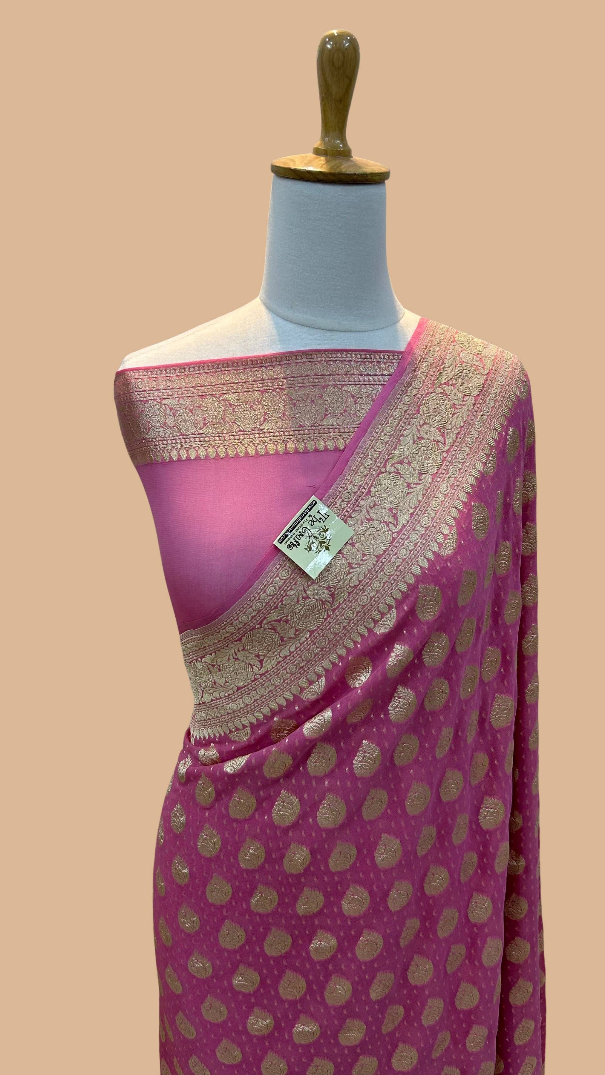 Khaddi Georgette Handloom Banarasi Saree