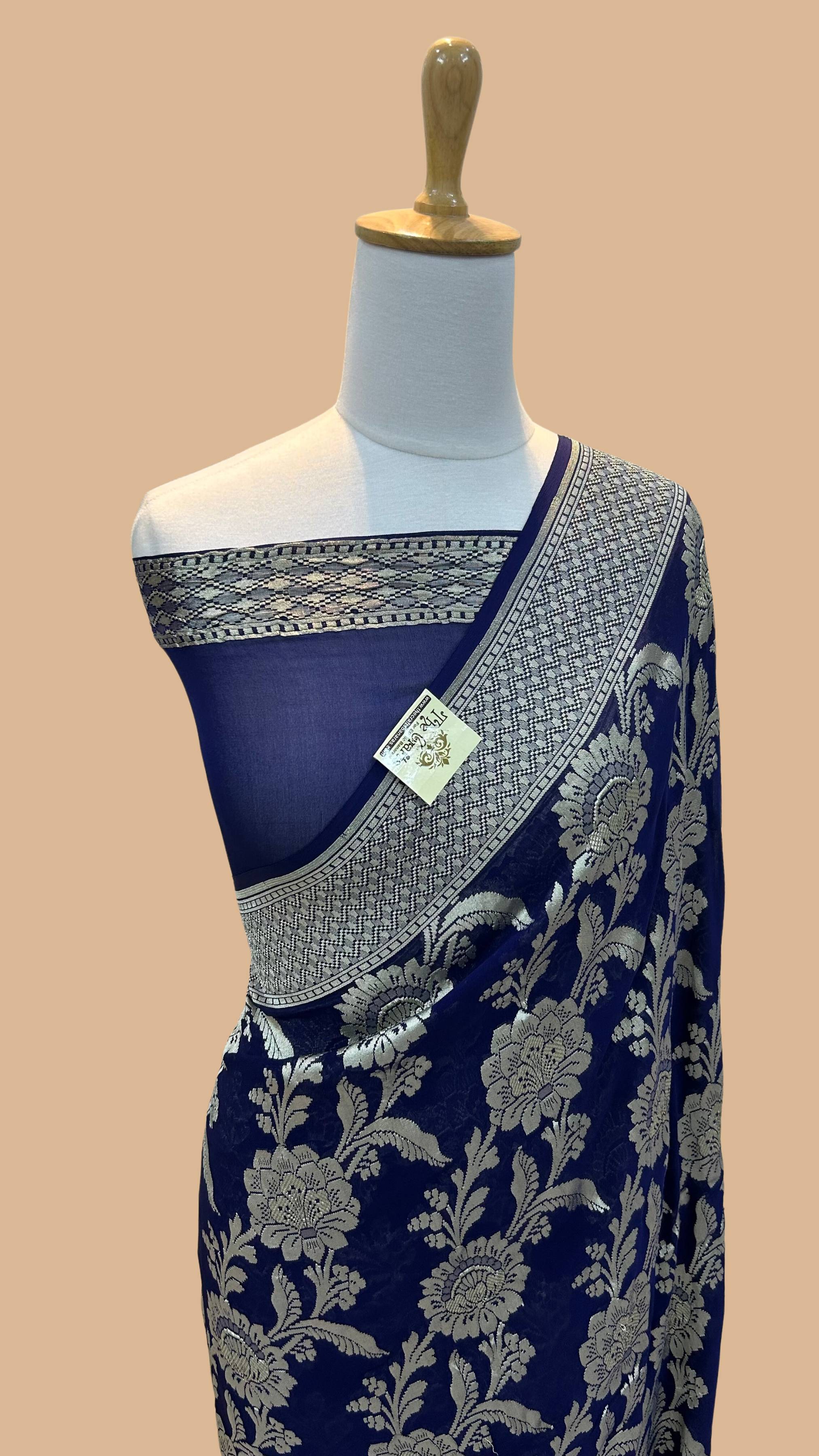 Khaddi Georgette Handloom Banarasi Saree