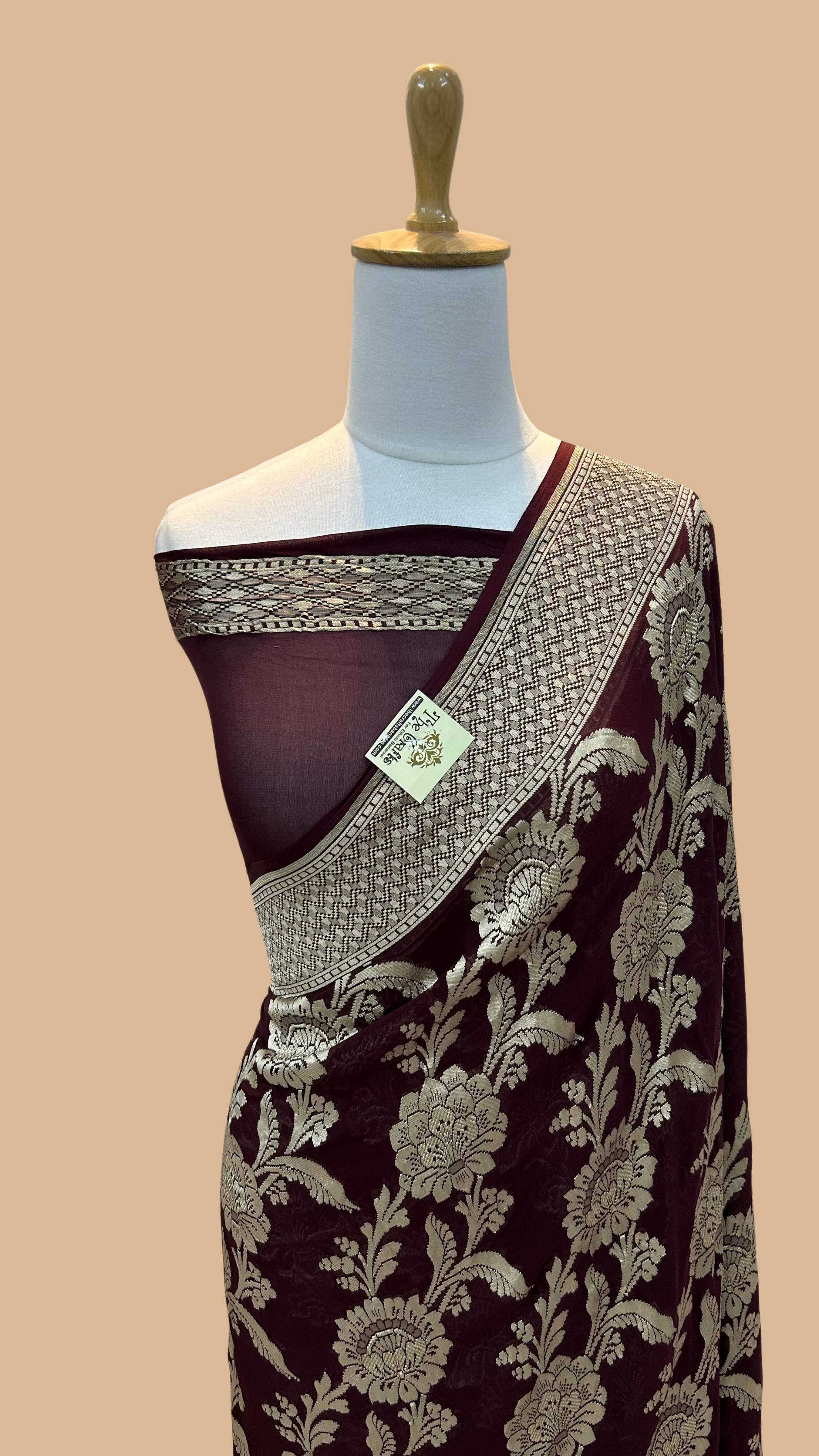 Khaddi Georgette Handloom Banarasi Saree