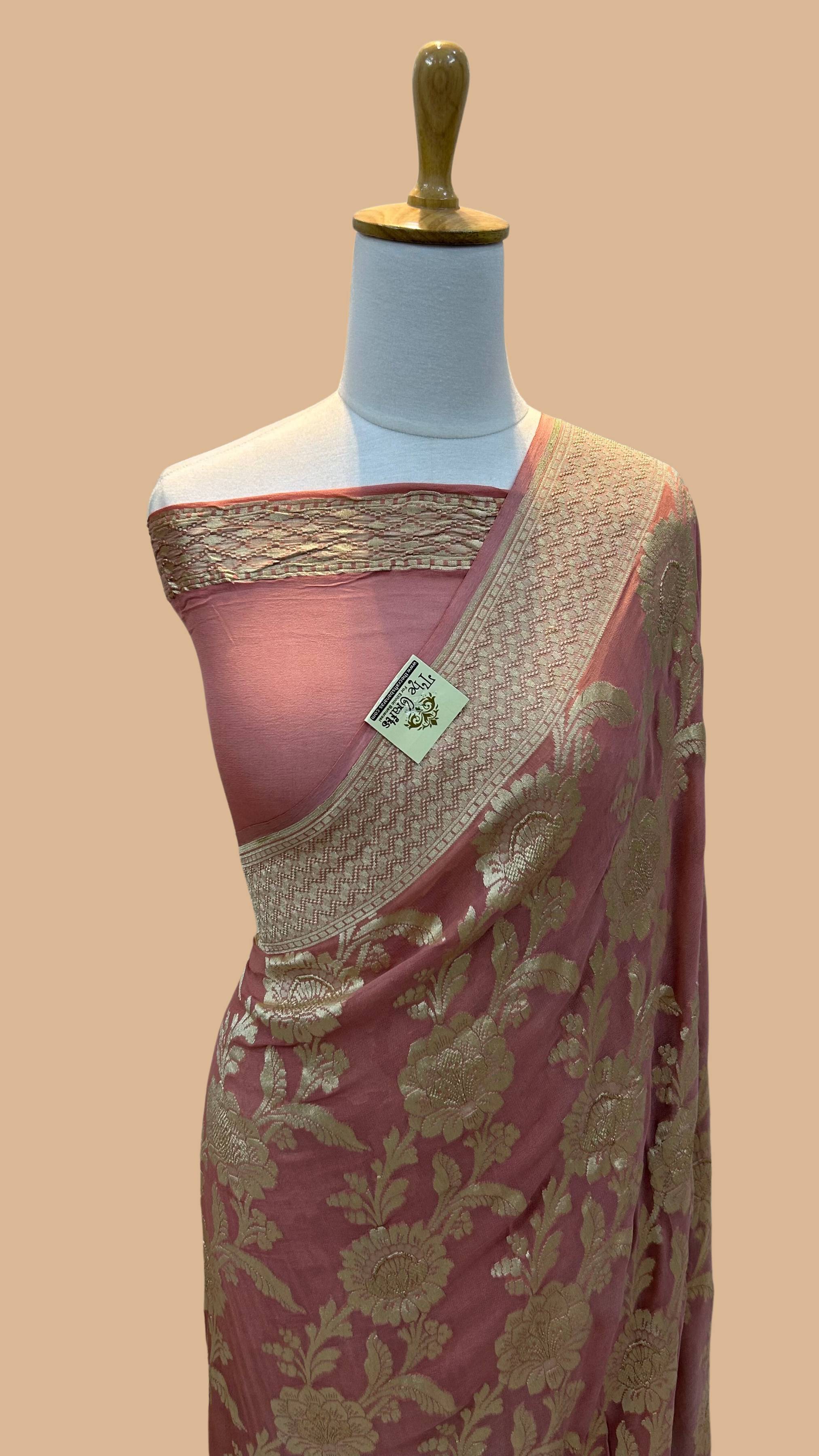 Khaddi Georgette Handloom Banarasi Saree