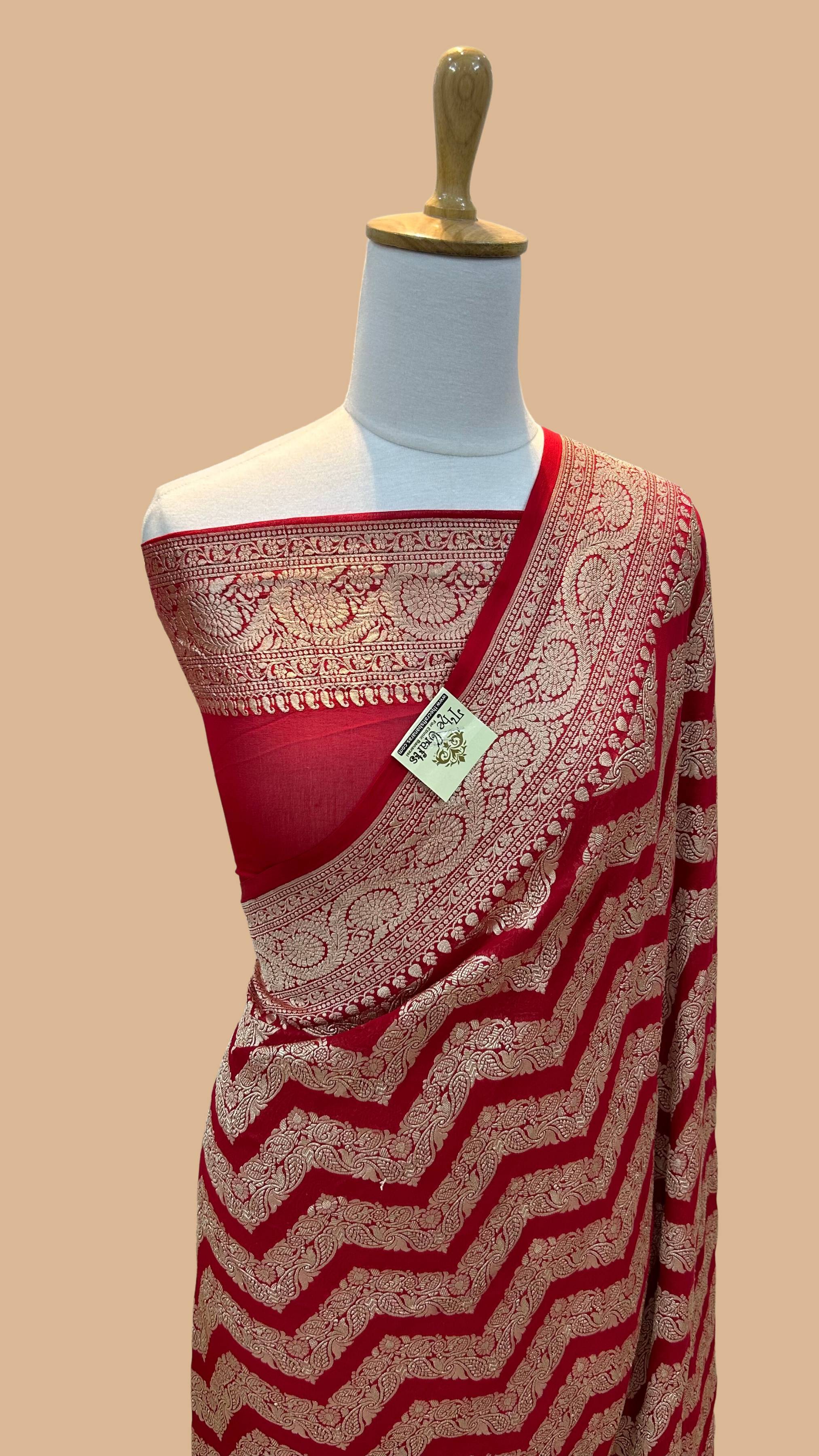 Khaddi Georgette Handloom Banarasi Saree