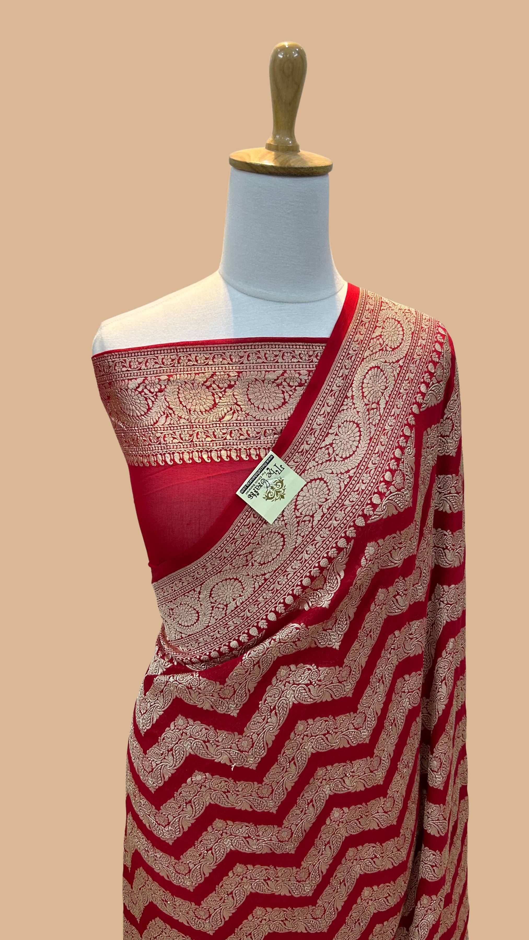 Khaddi Georgette Handloom Banarasi Saree