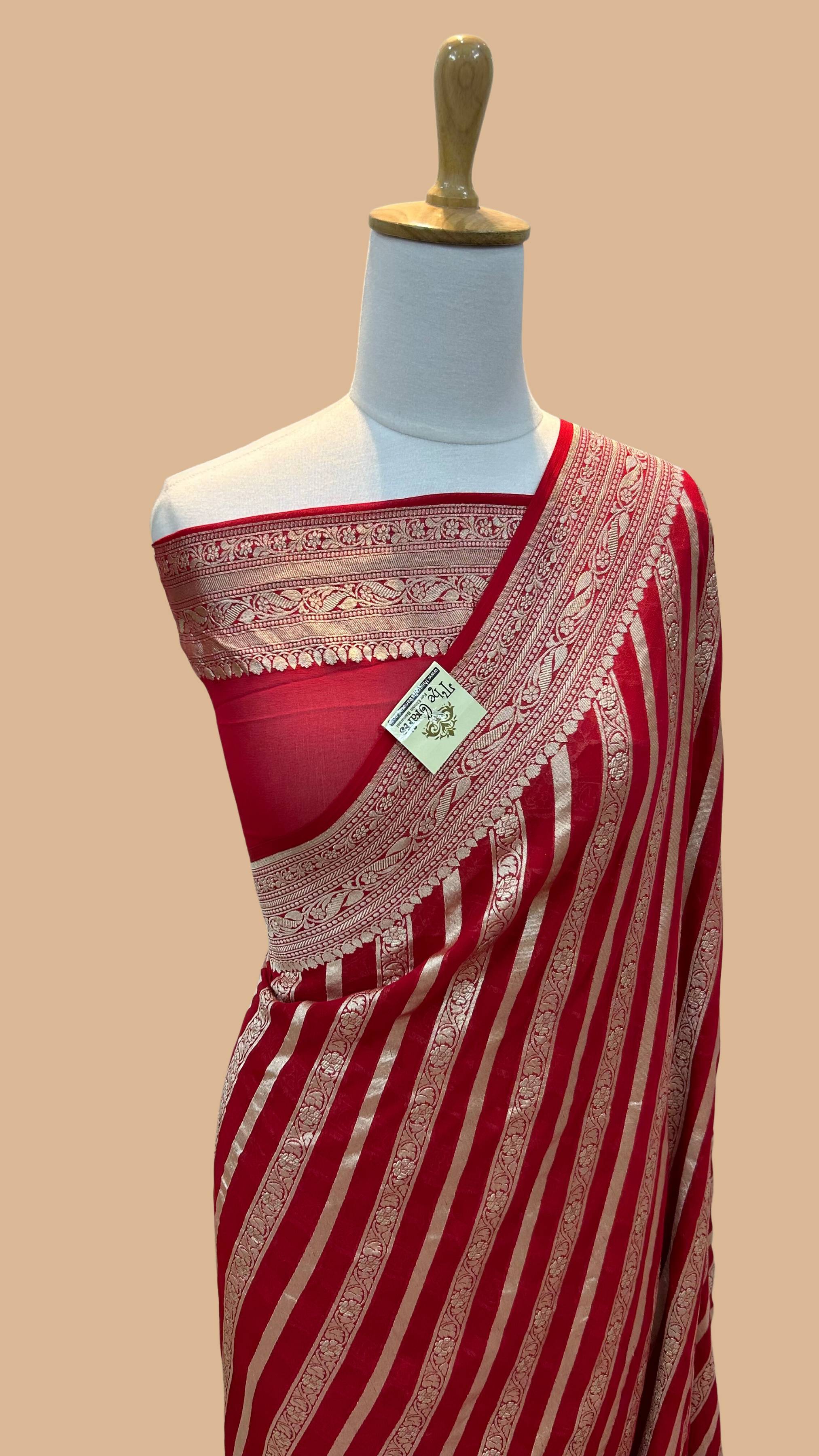 Khaddi Georgette Handloom Banarasi Saree