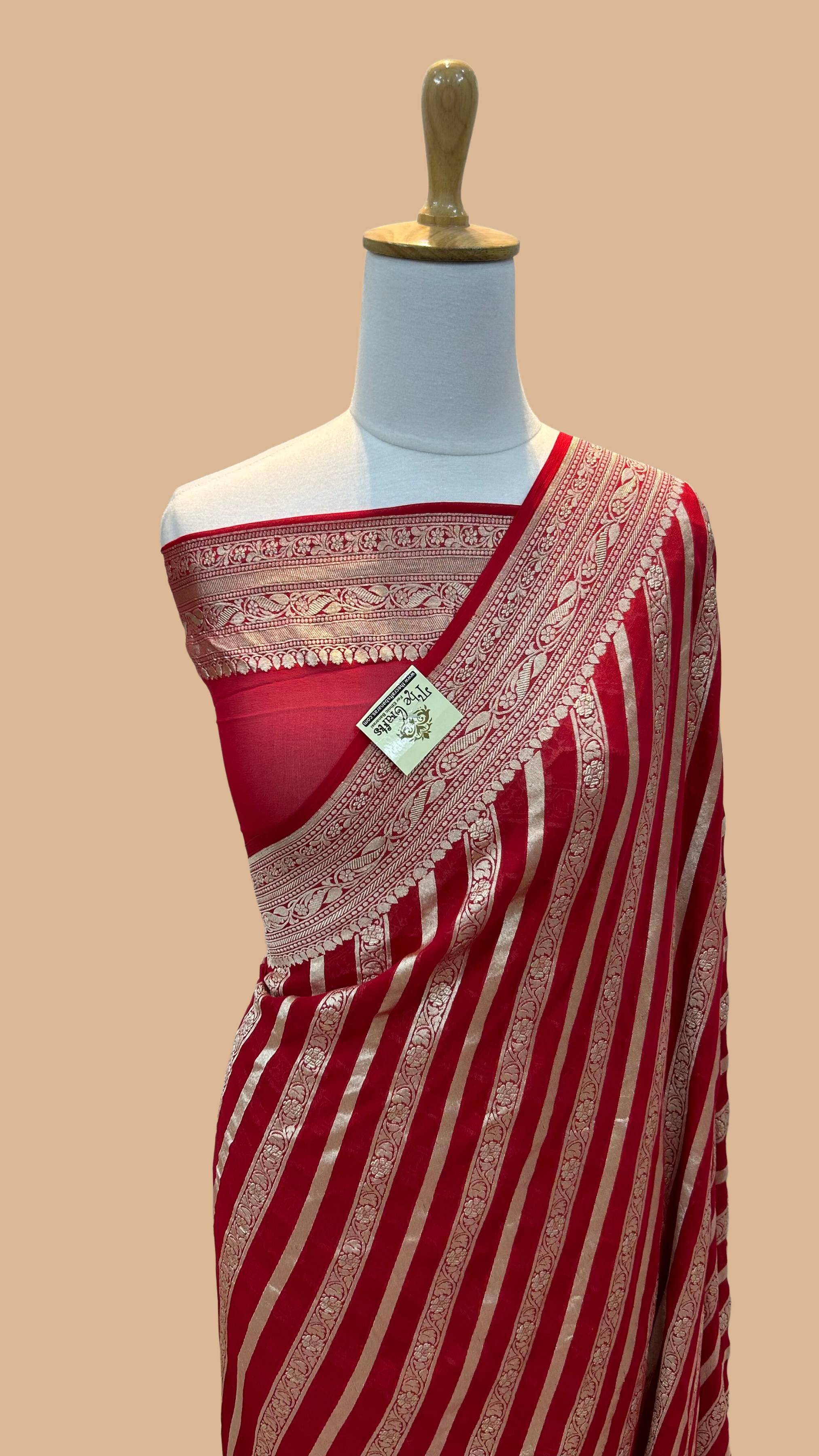 Khaddi Georgette Handloom Banarasi Saree