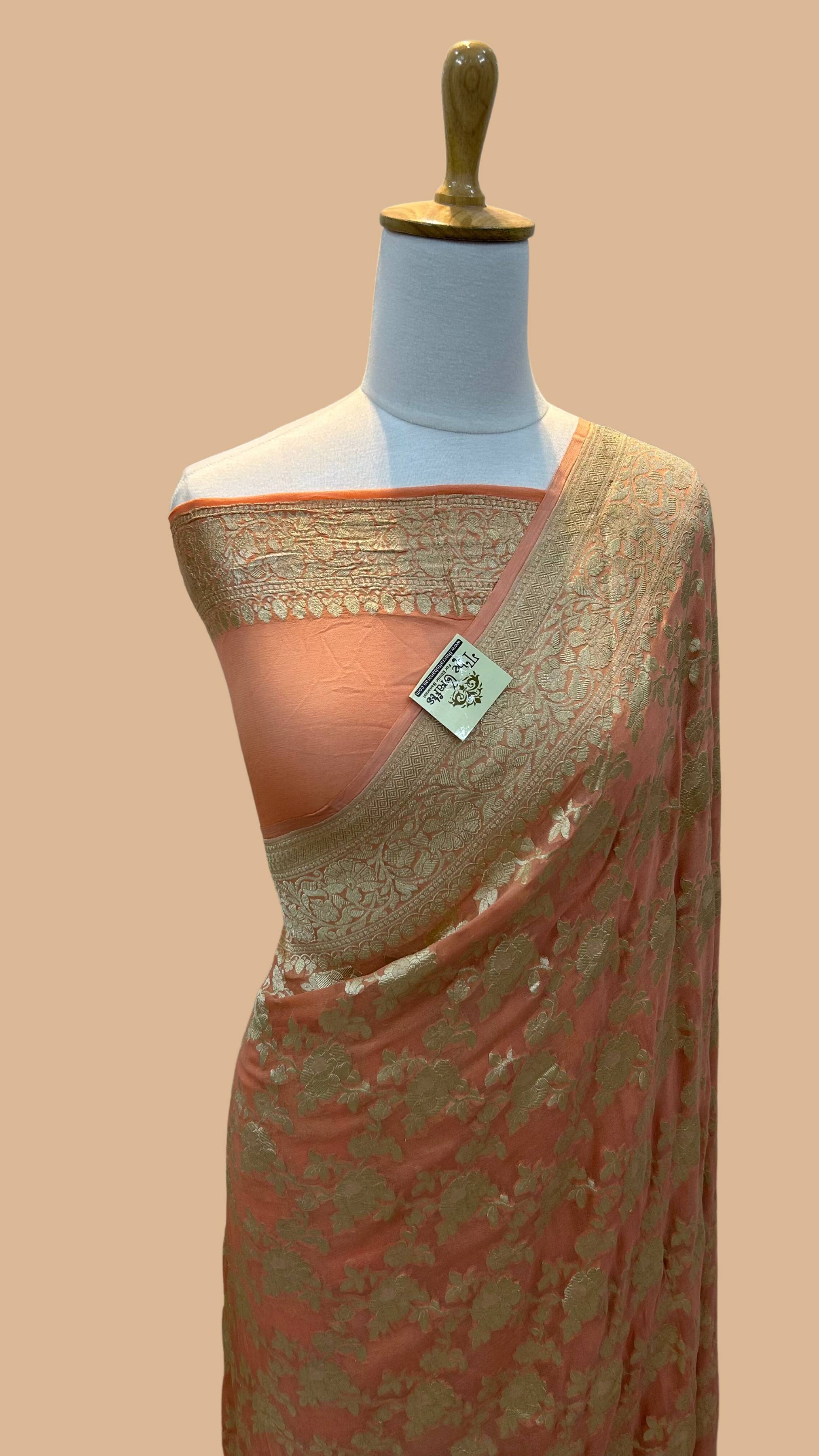 Khaddi Georgette Handloom Banarasi Saree