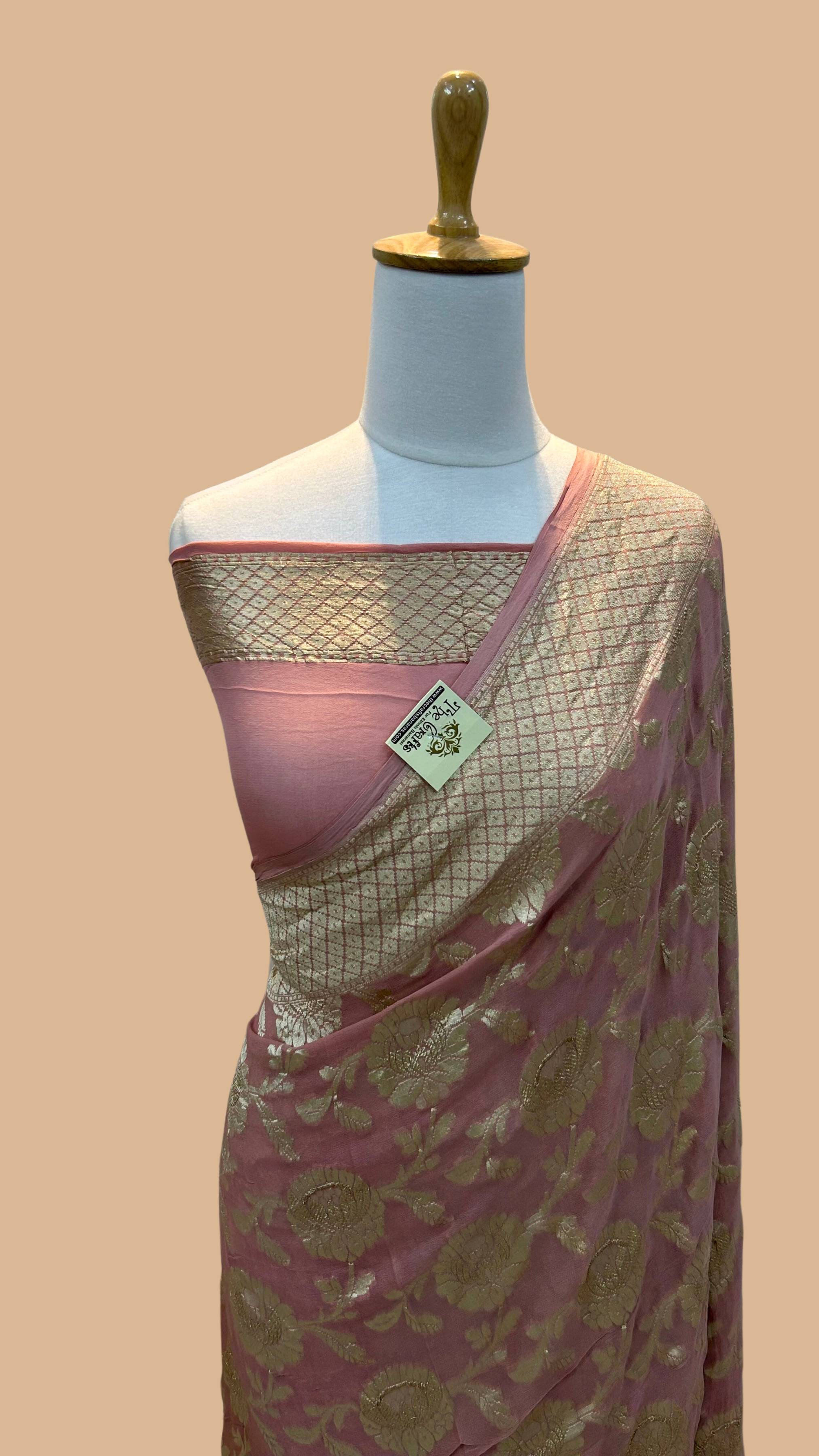 Khaddi Georgette Handloom Banarasi Saree