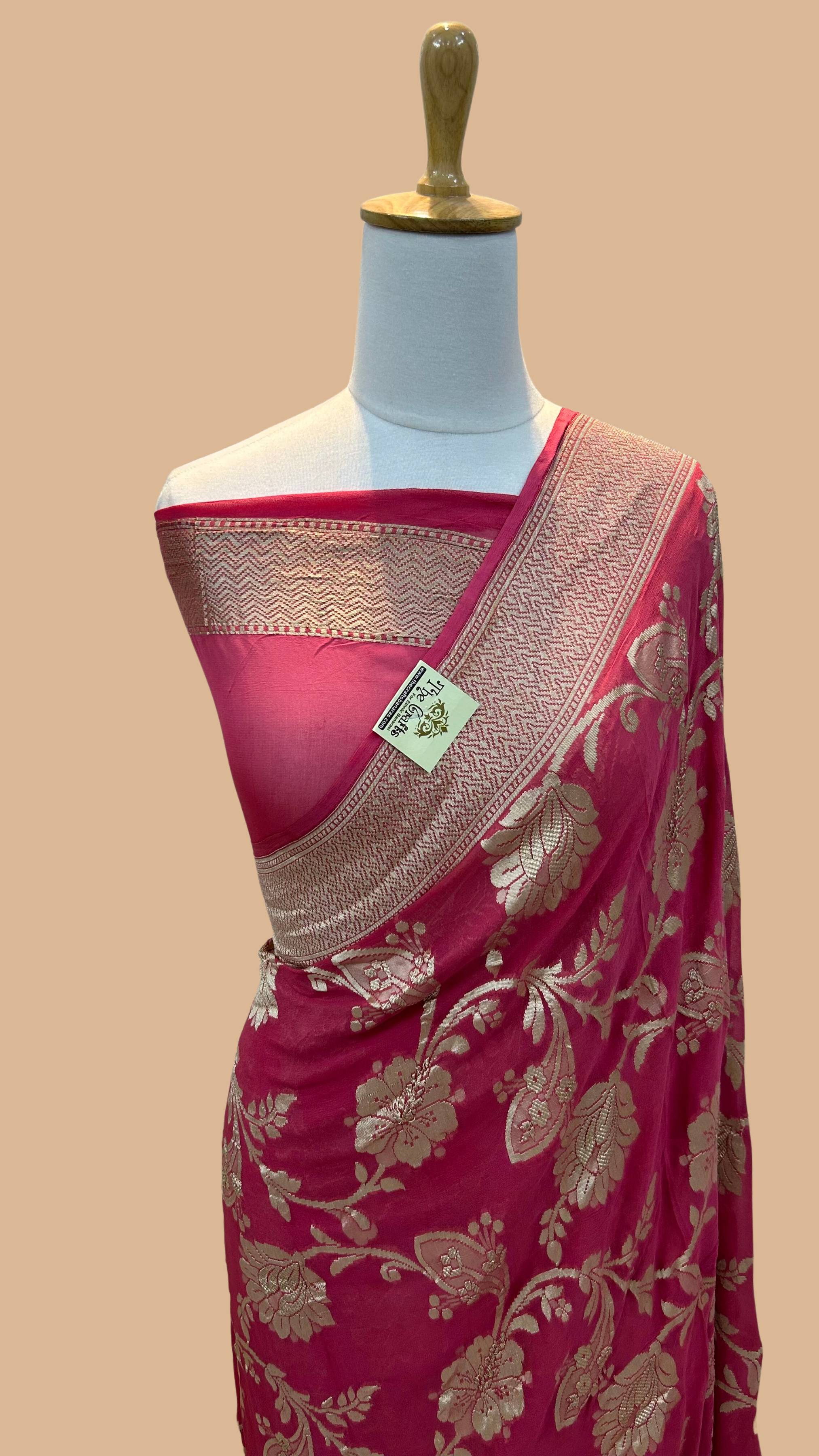 Khaddi Georgette Handloom Banarasi Saree