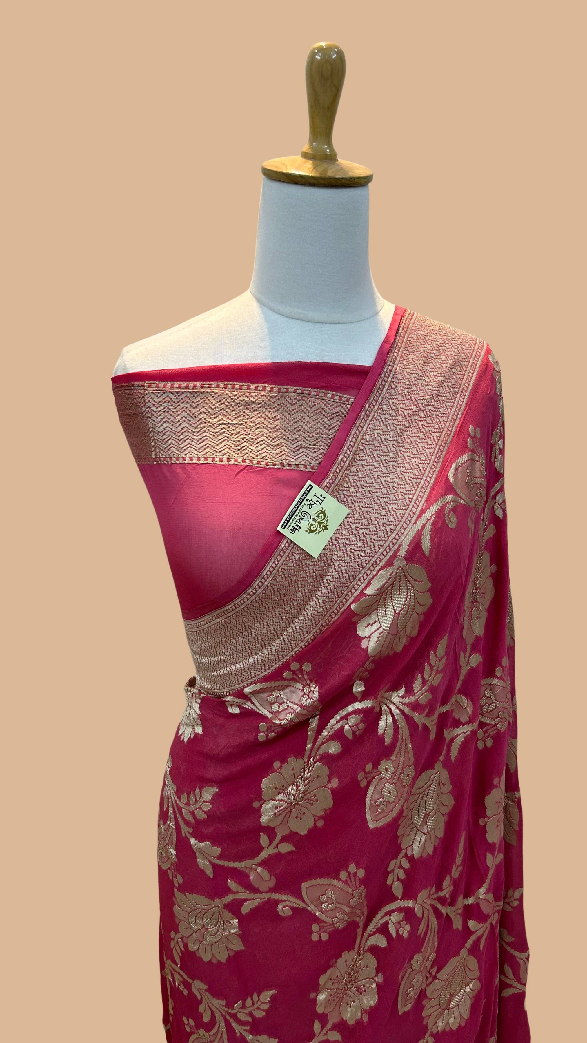 Khaddi Georgette Handloom Banarasi Saree