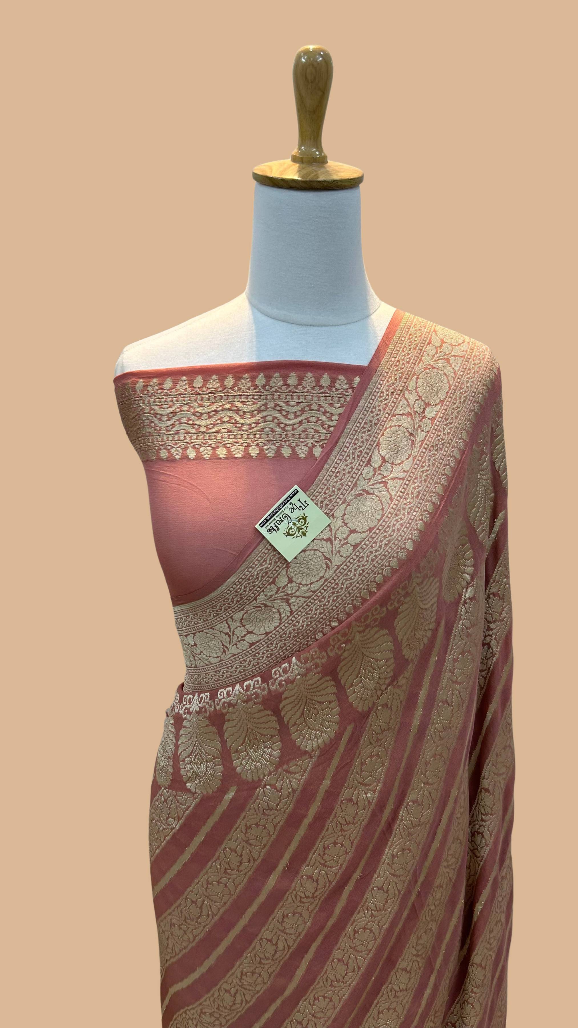 Khaddi Georgette Handloom Banarasi Saree