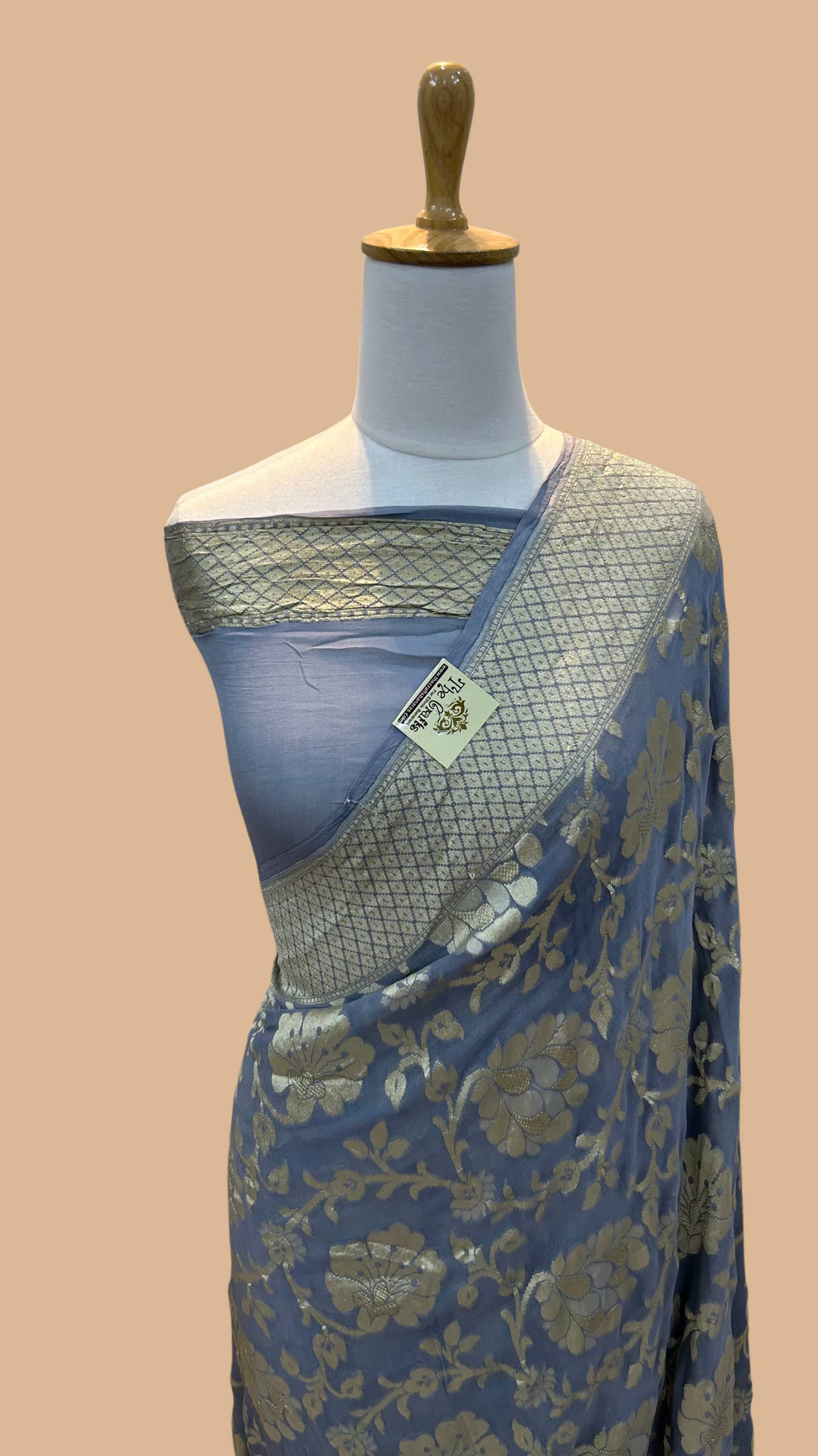 Khaddi Georgette Handloom Banarasi Saree