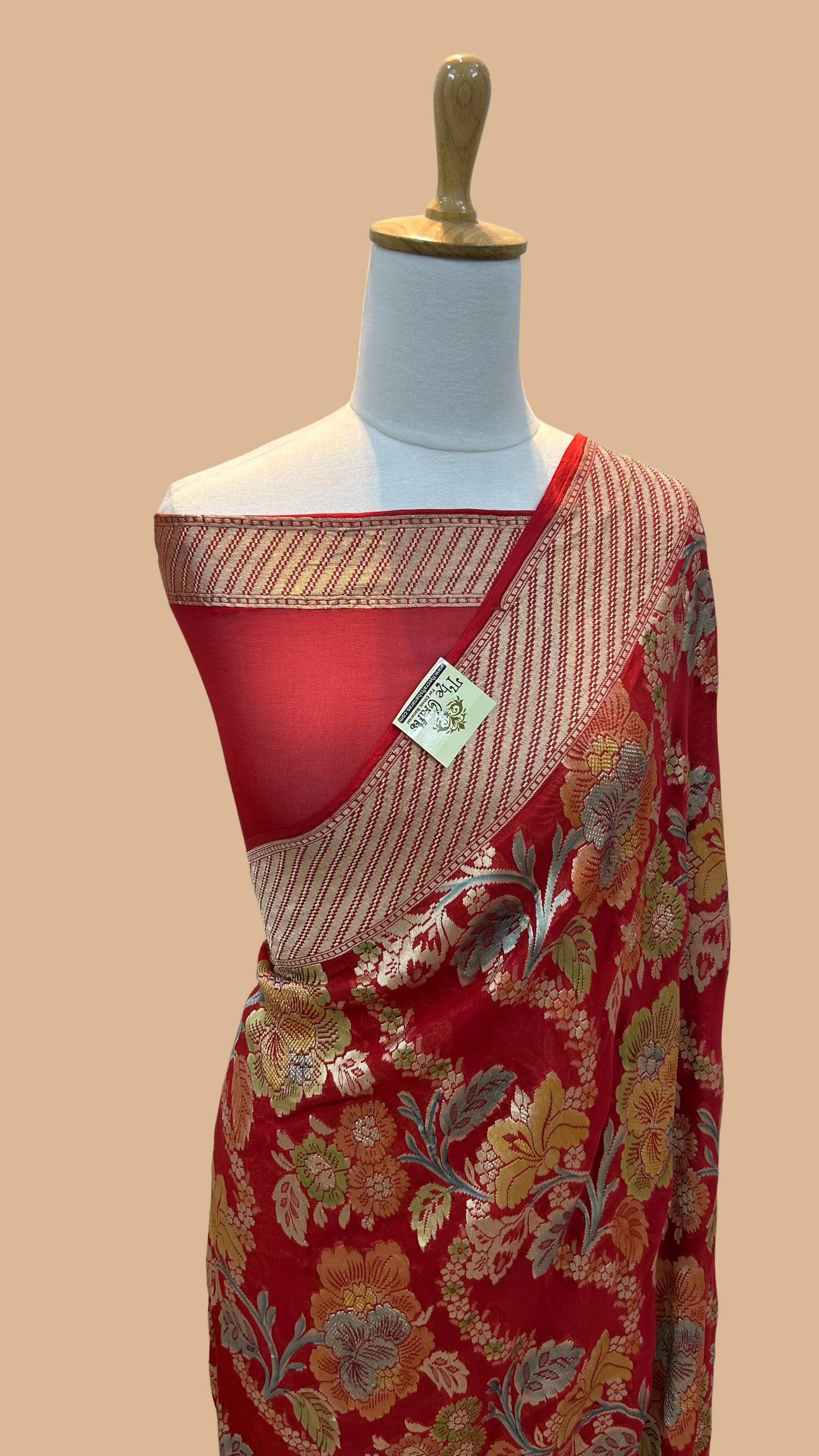 Khaddi Georgette Handloom Banarasi Saree