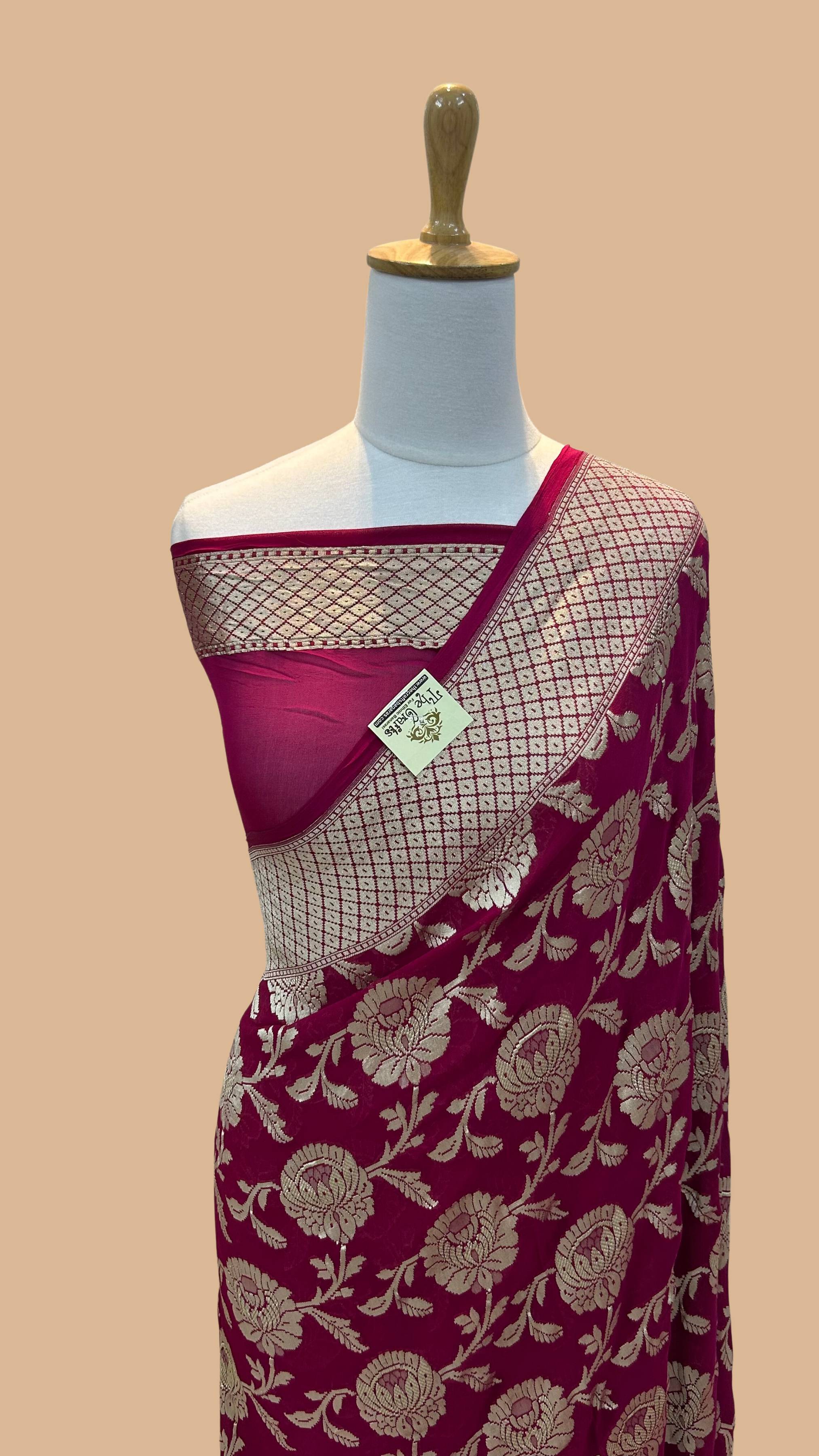 Khaddi Georgette Handloom Banarasi Saree