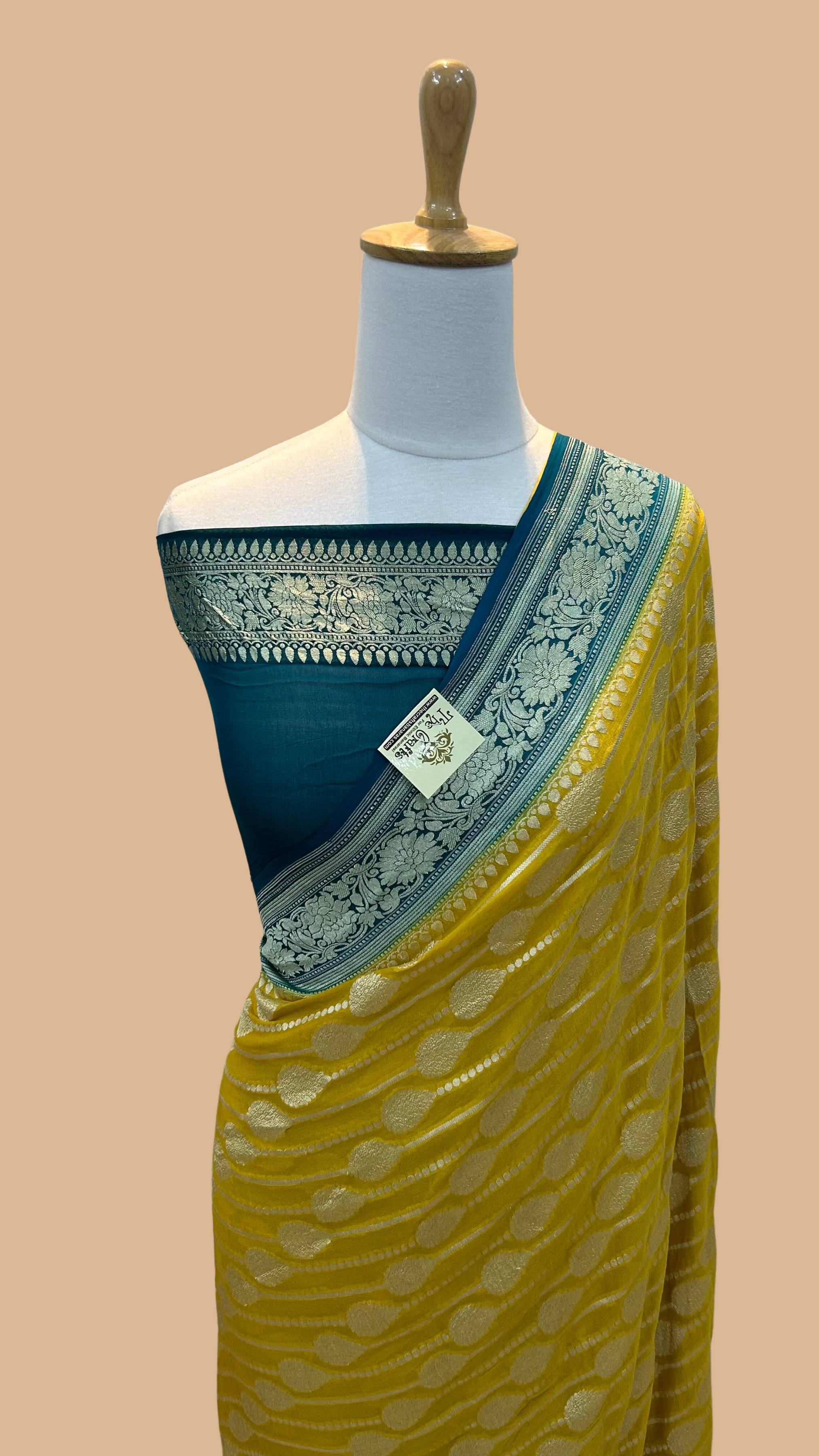 Khaddi Georgette Handloom Banarasi Saree