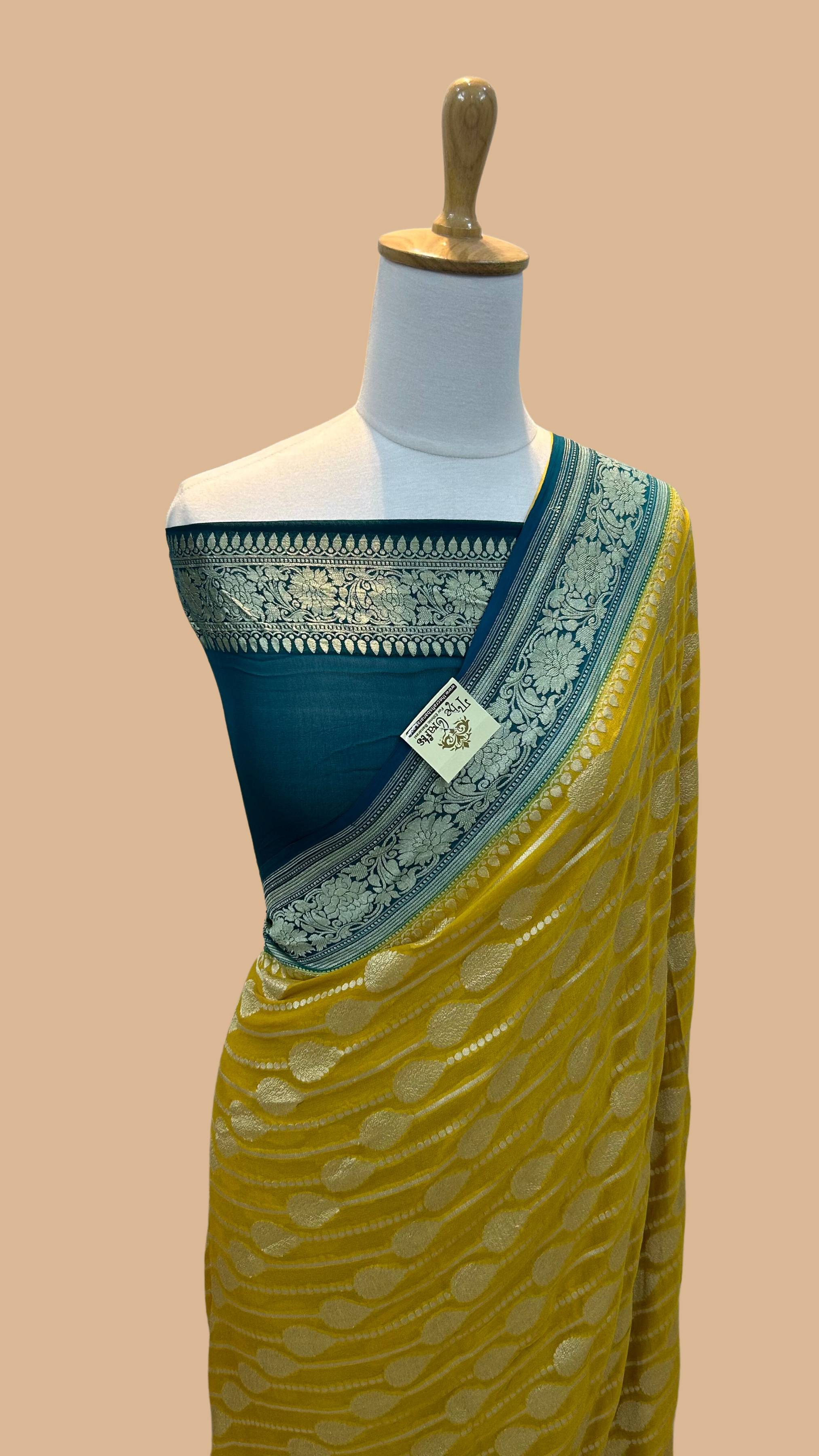 Khaddi Georgette Handloom Banarasi Saree