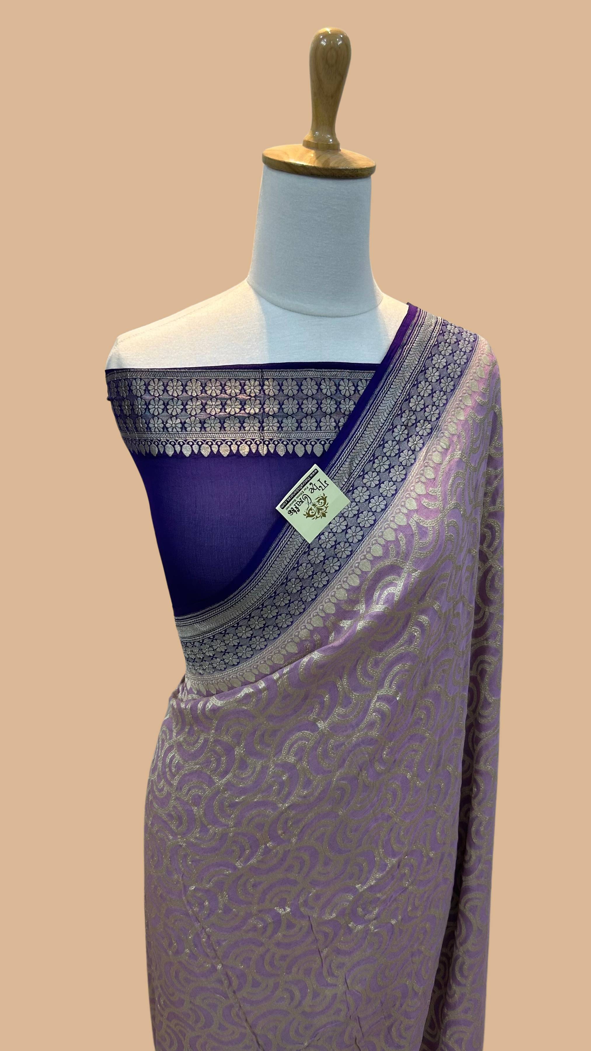 Khaddi Georgette Handloom Banarasi Saree