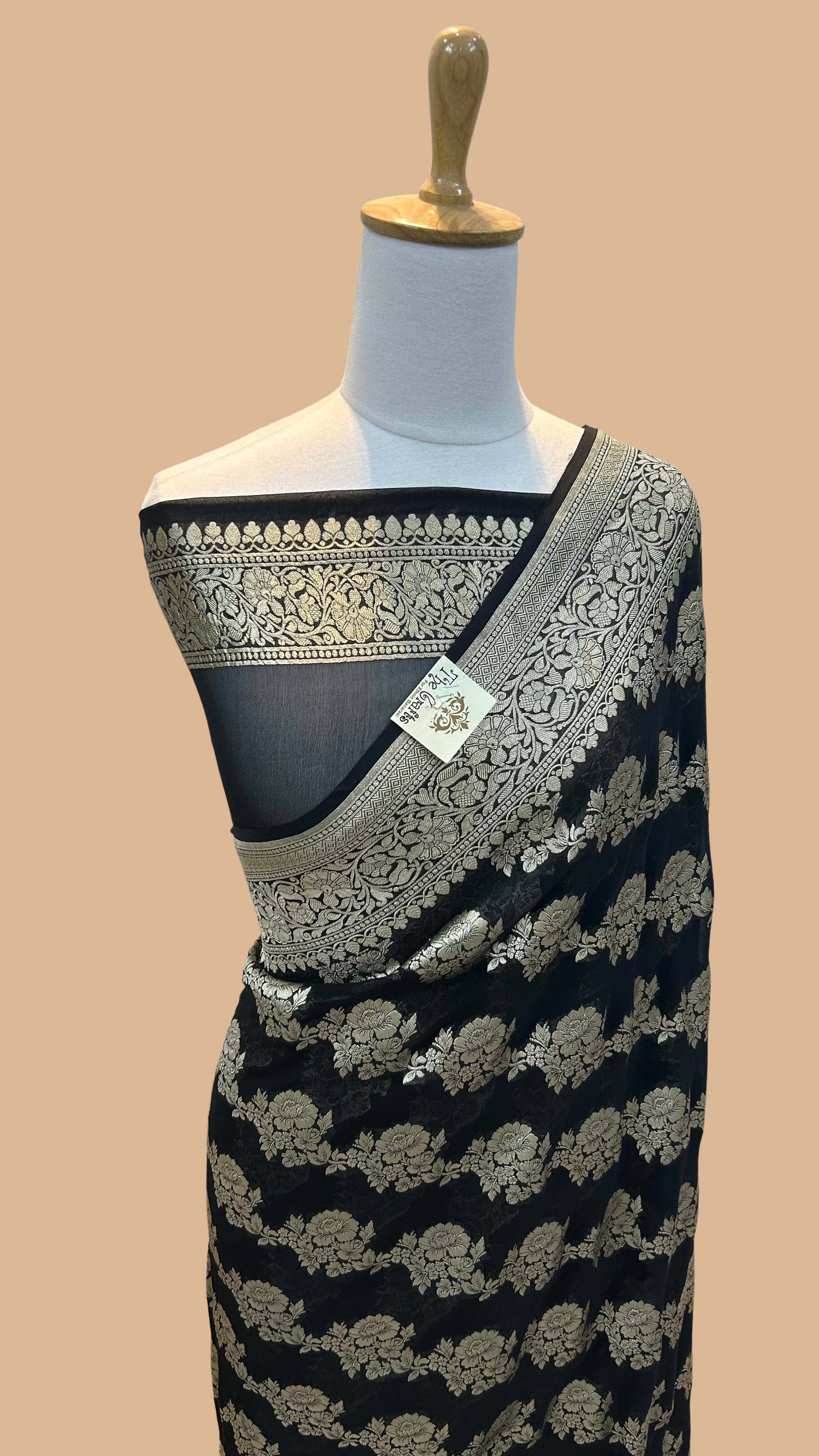 Khaddi Georgette Handloom Banarasi Saree