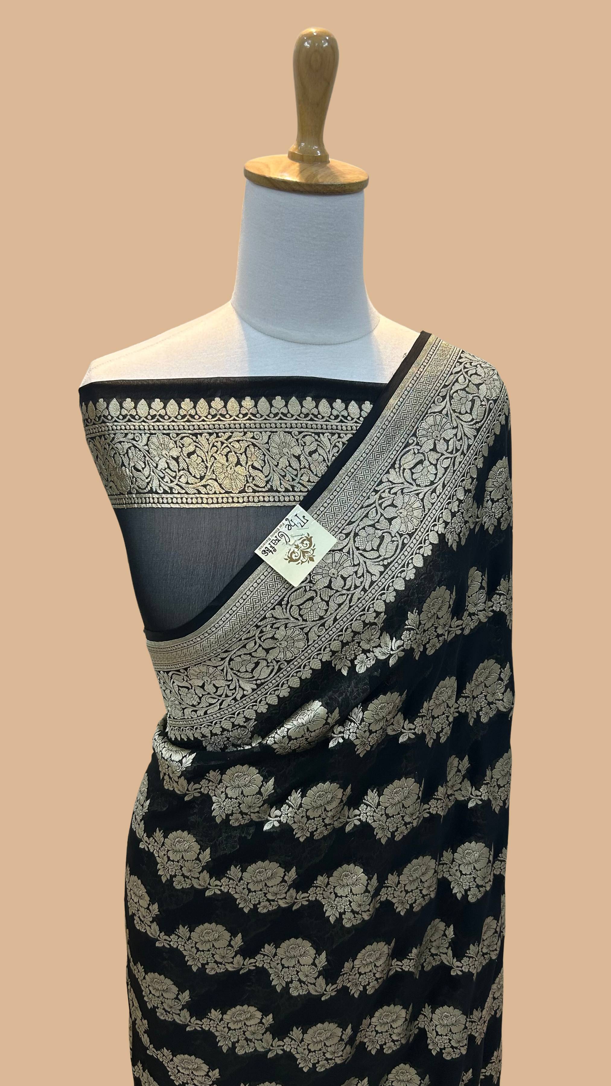 Khaddi Georgette Handloom Banarasi Saree