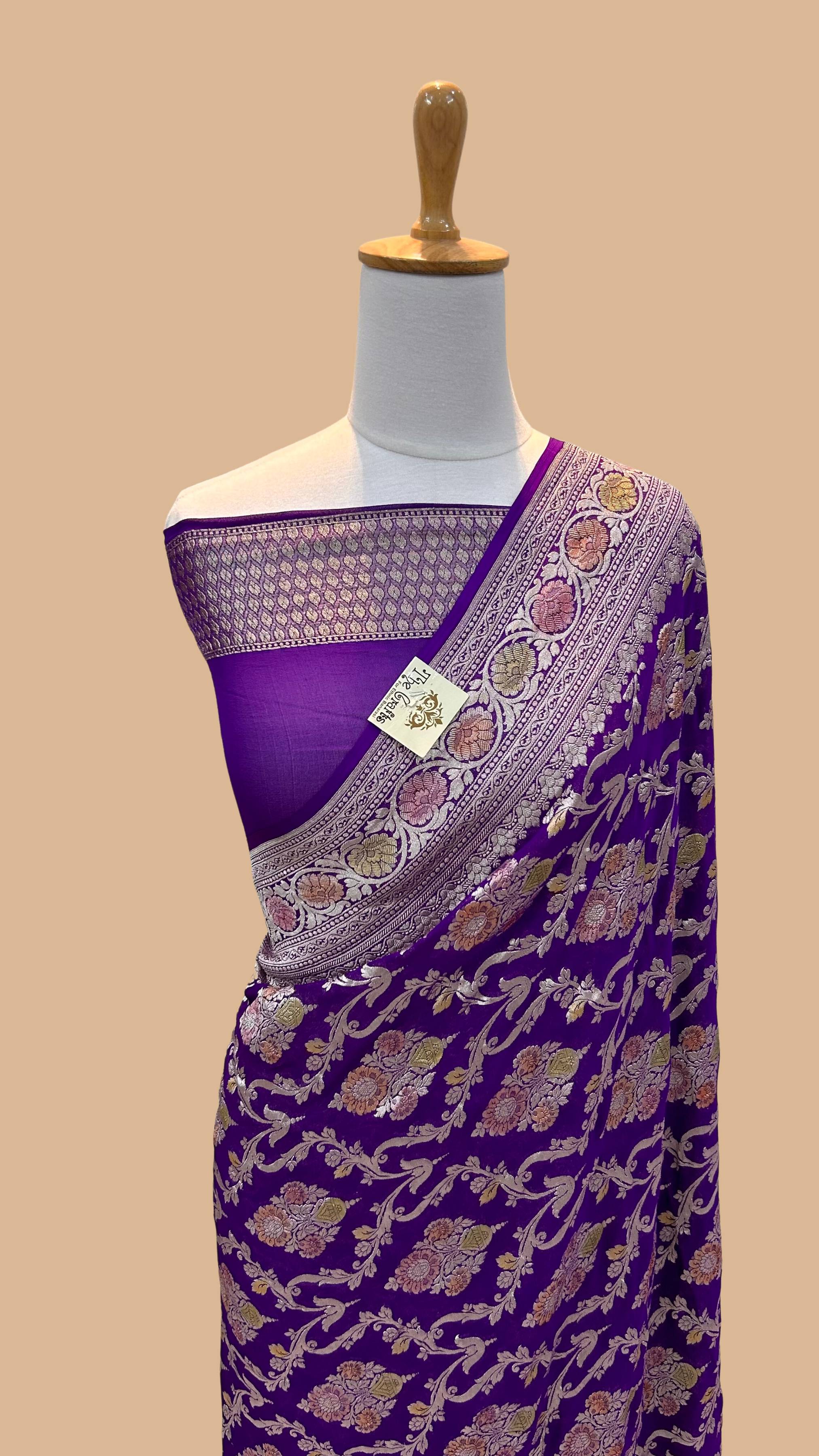 Khaddi Georgette Handloom Banarasi Saree