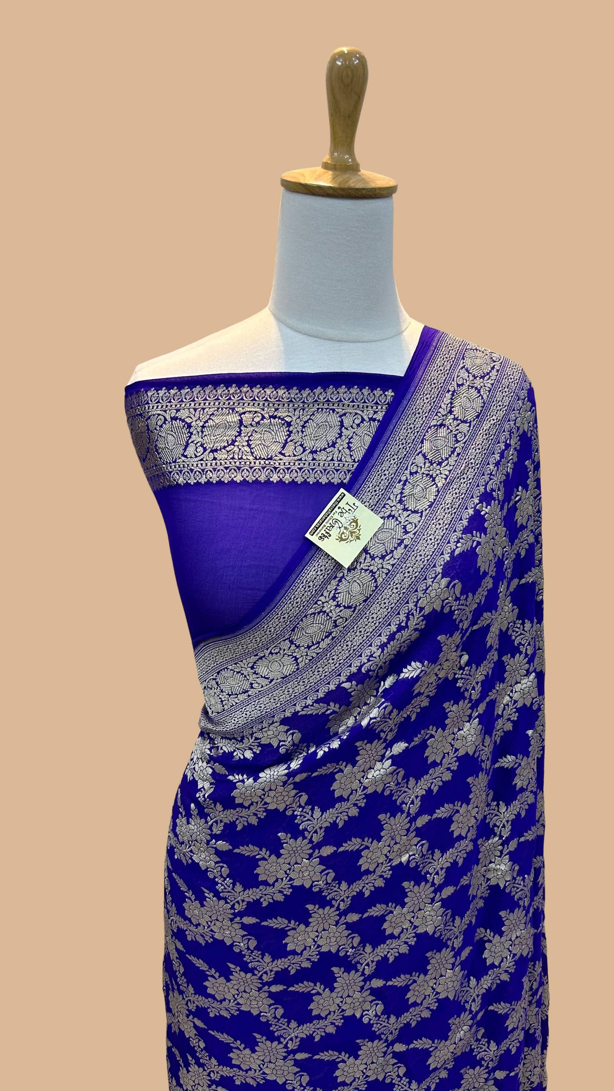 Khaddi Georgette Handloom Banarasi Saree