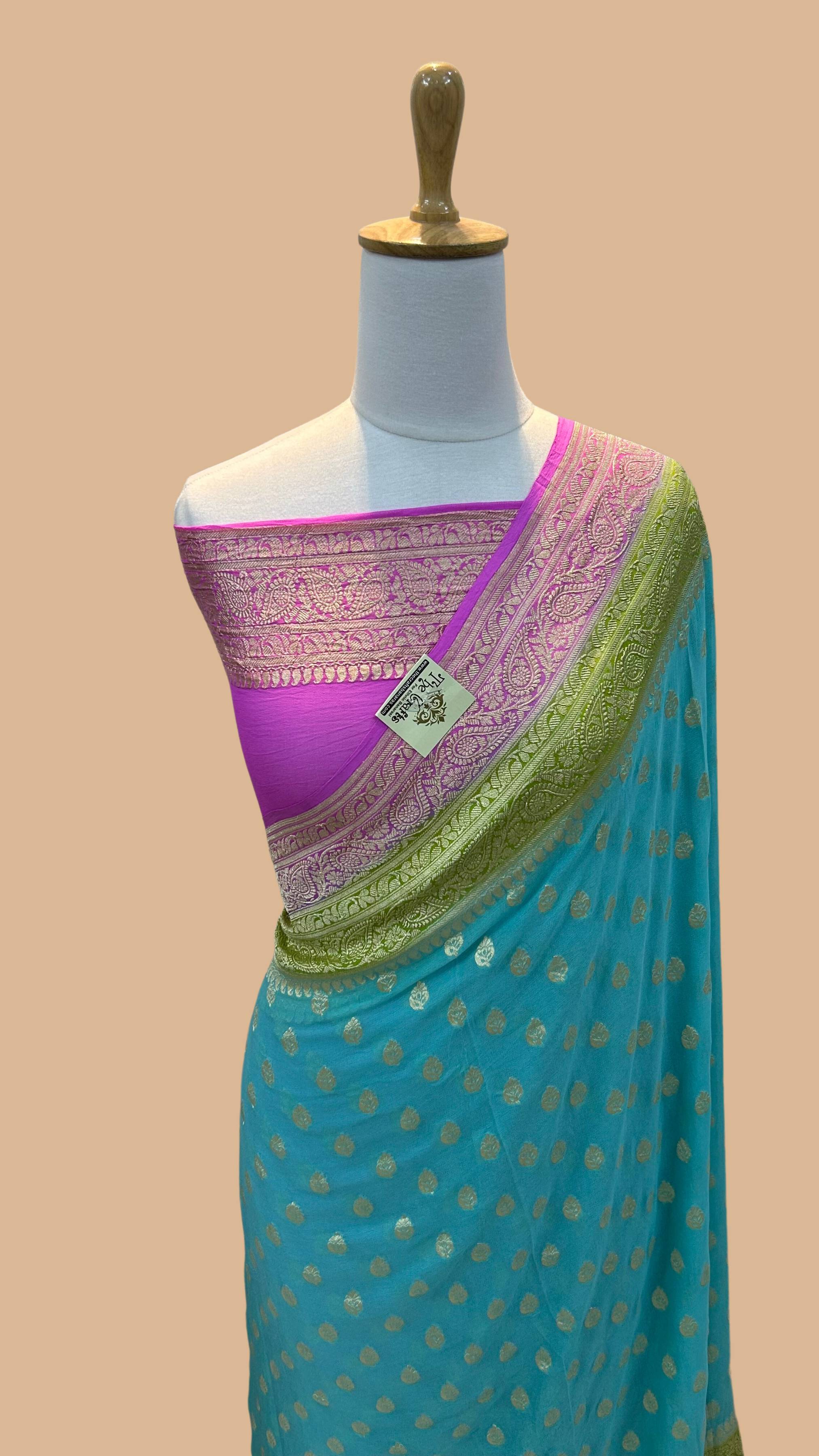 Khaddi Georgette Handloom Banarasi Saree