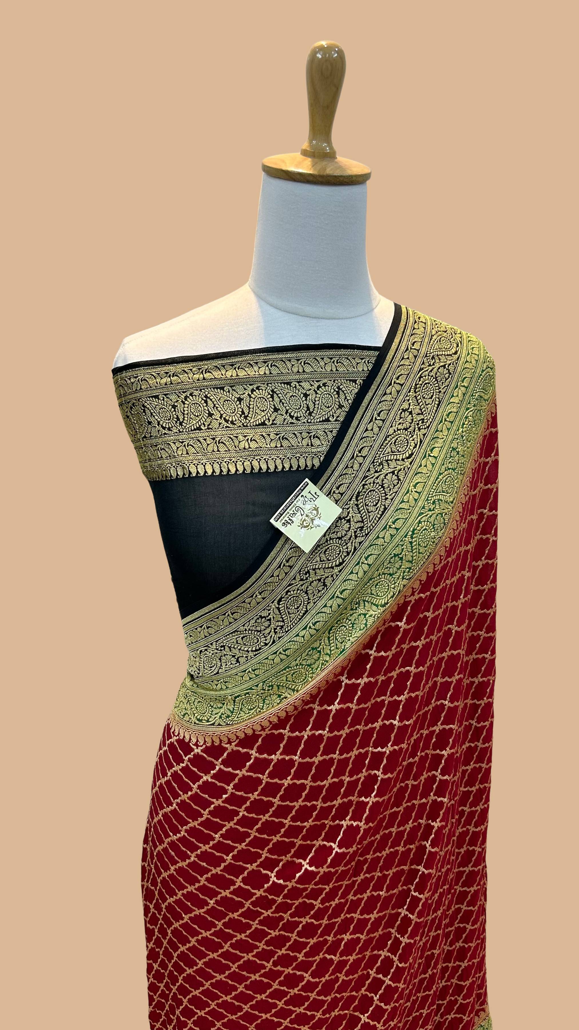 Khaddi Georgette Handloom Banarasi Saree