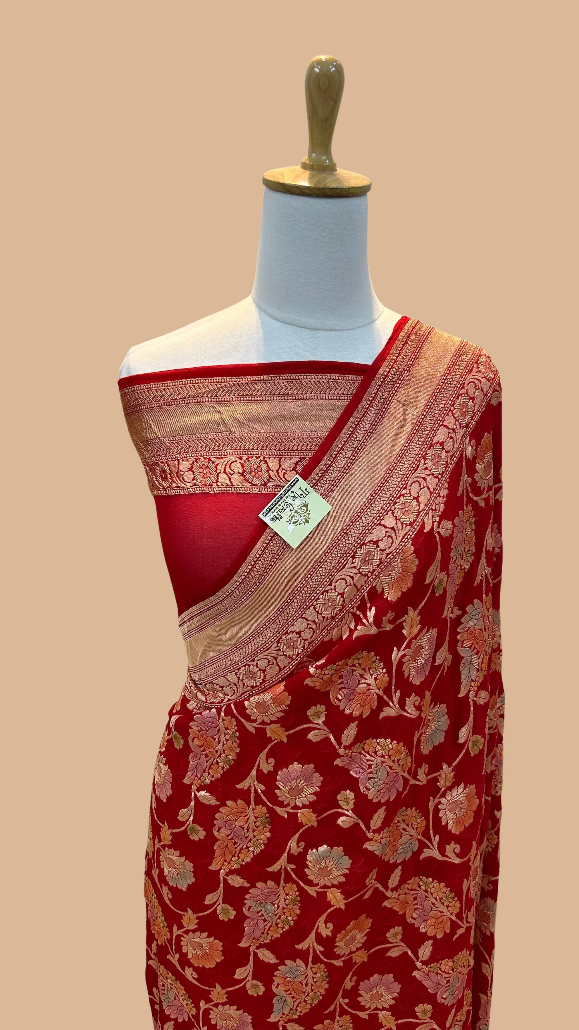 Khaddi Georgette Banarasi Saree - Gold Zari