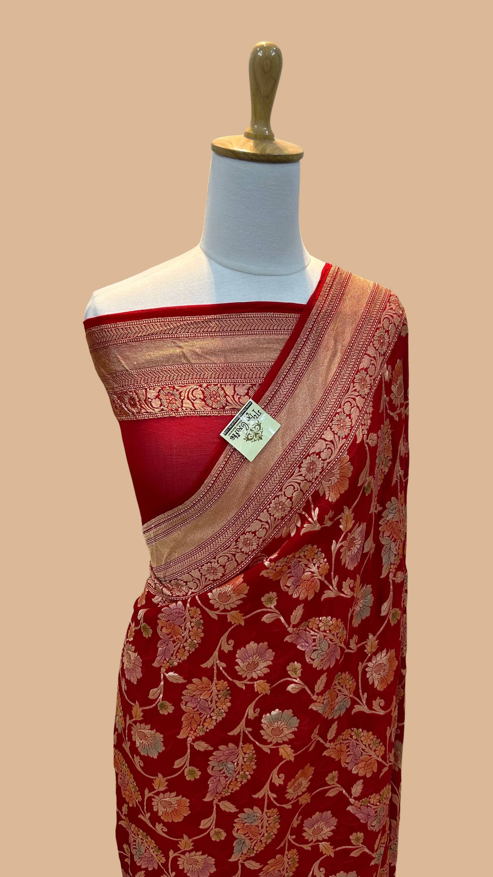 Khaddi Georgette Banarasi Saree - Gold Zari