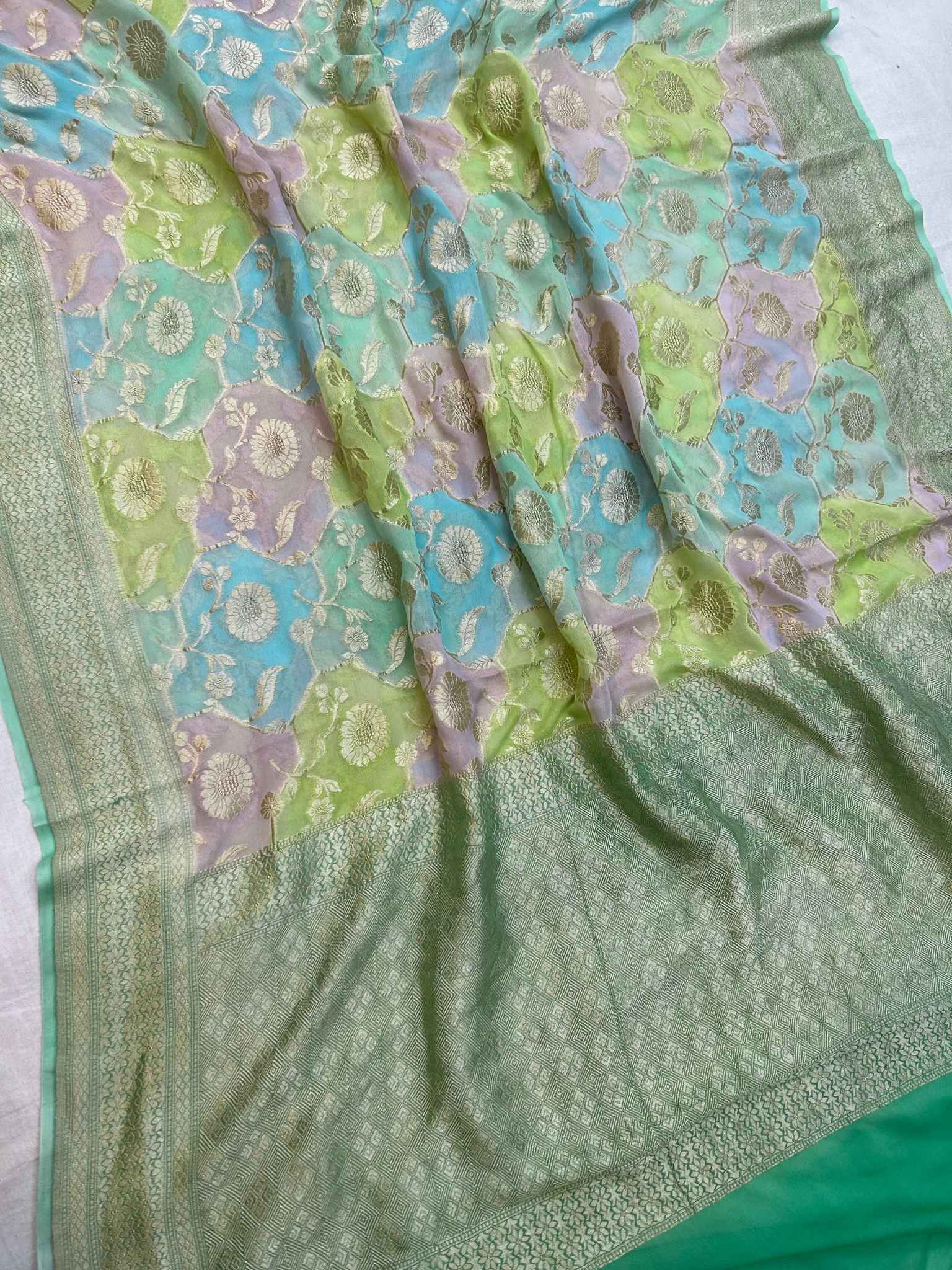 Khaddi Georgette Handloom Banarasi Saree